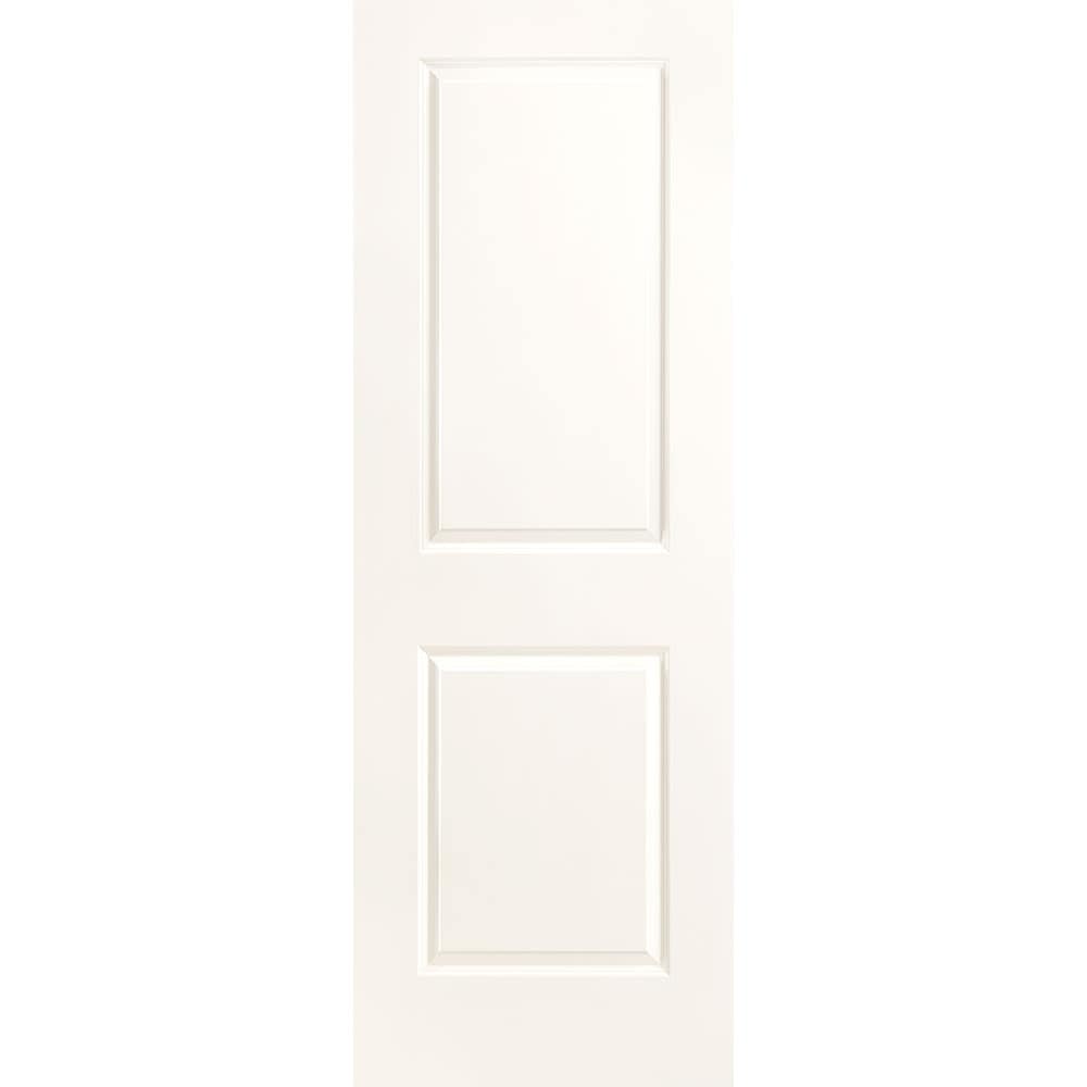 Masonite 1315969 Traditional 28-in x 80-in Snowstorm 2-panel square Smooth Solid core Prefinished Molded composite Slab Door