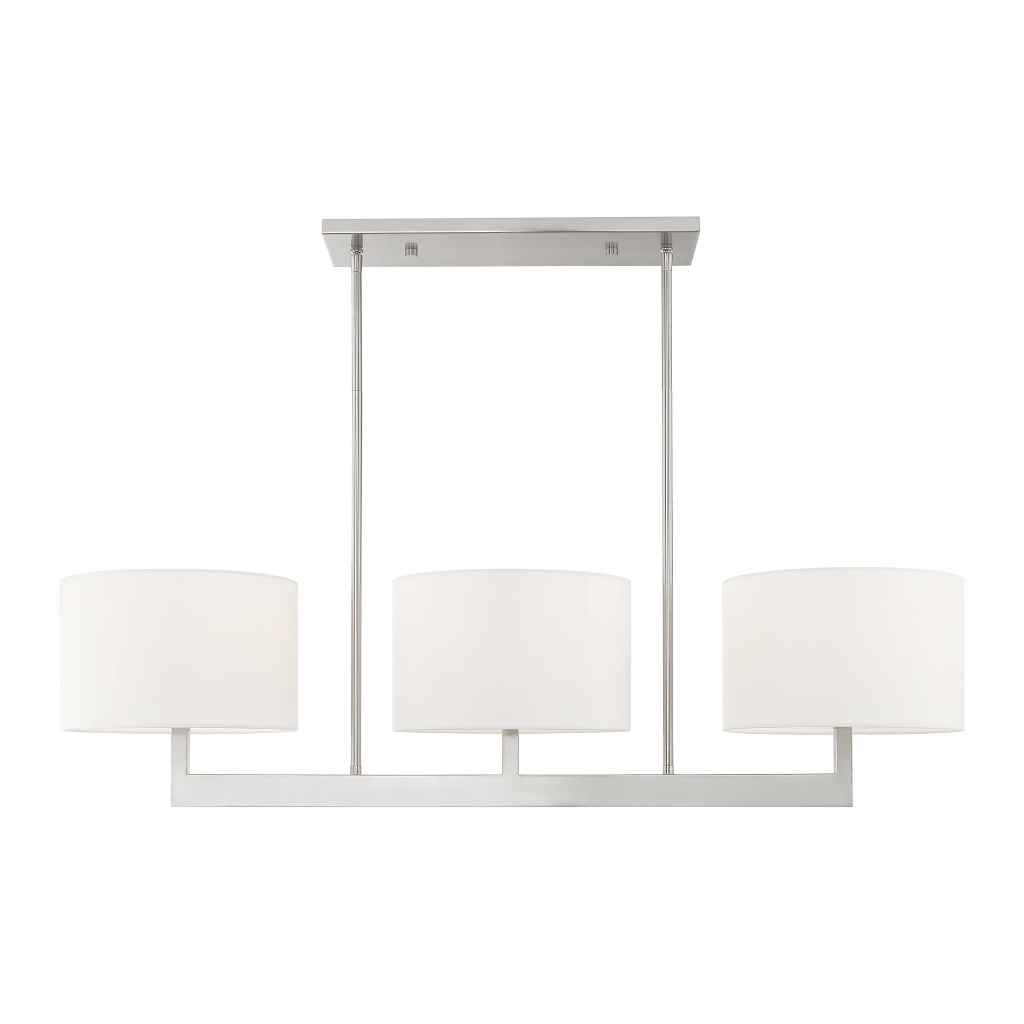 Hayworth Contemporary Brushed Nickel 3-Light Linear Chandelier
