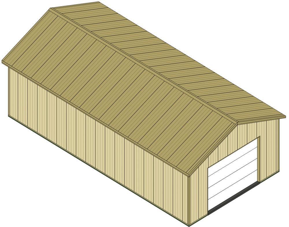 MASTER Building Components BKL28561225 Light Stone 28-ft W x 12-ft H x 56-ft L Pole Barn Kit