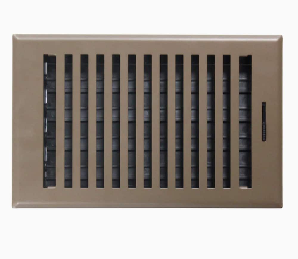 allen + roth 9250610BR 6-in x 10-in Maximum airflow Steel Brown Brooklyn Design Floor Register