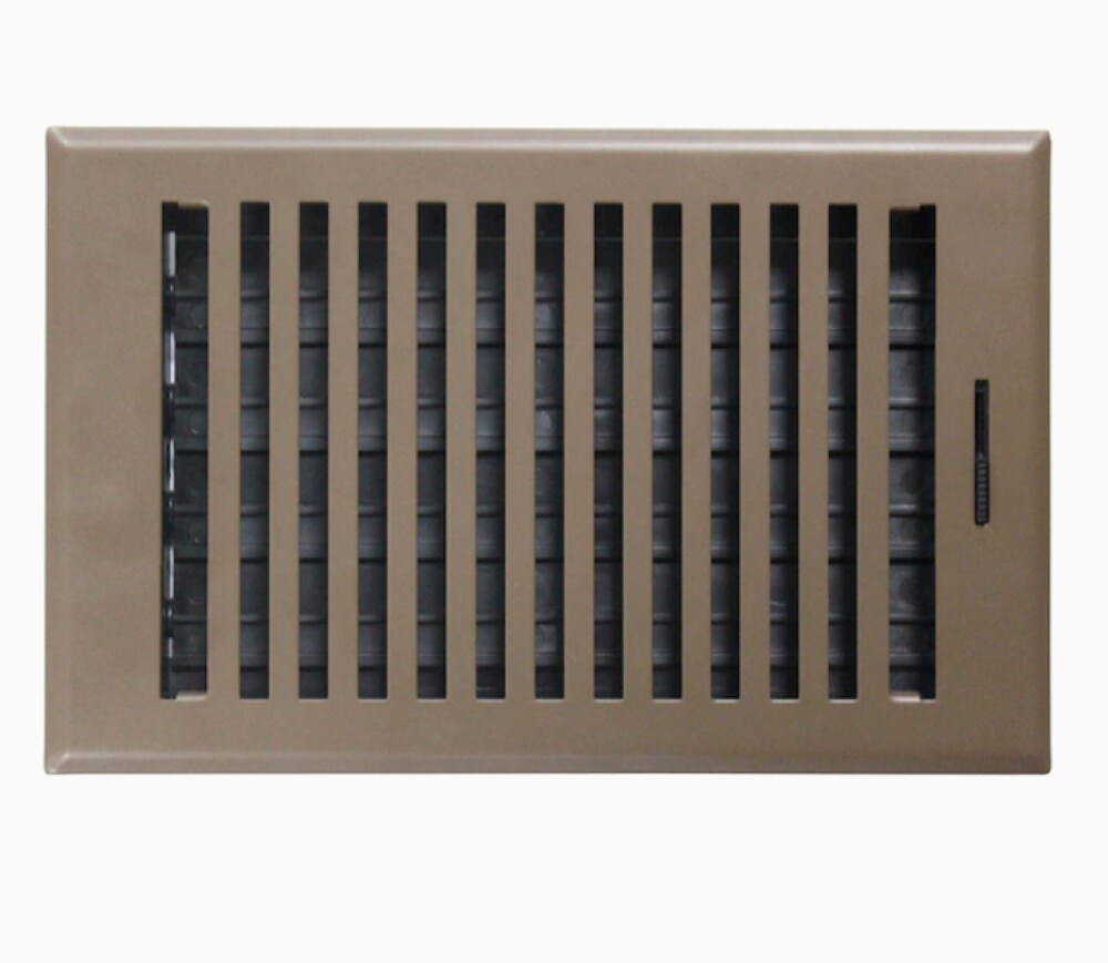 allen + roth 6-in x 10-in Maximum airflow Steel Brown Brooklyn Design Floor Register