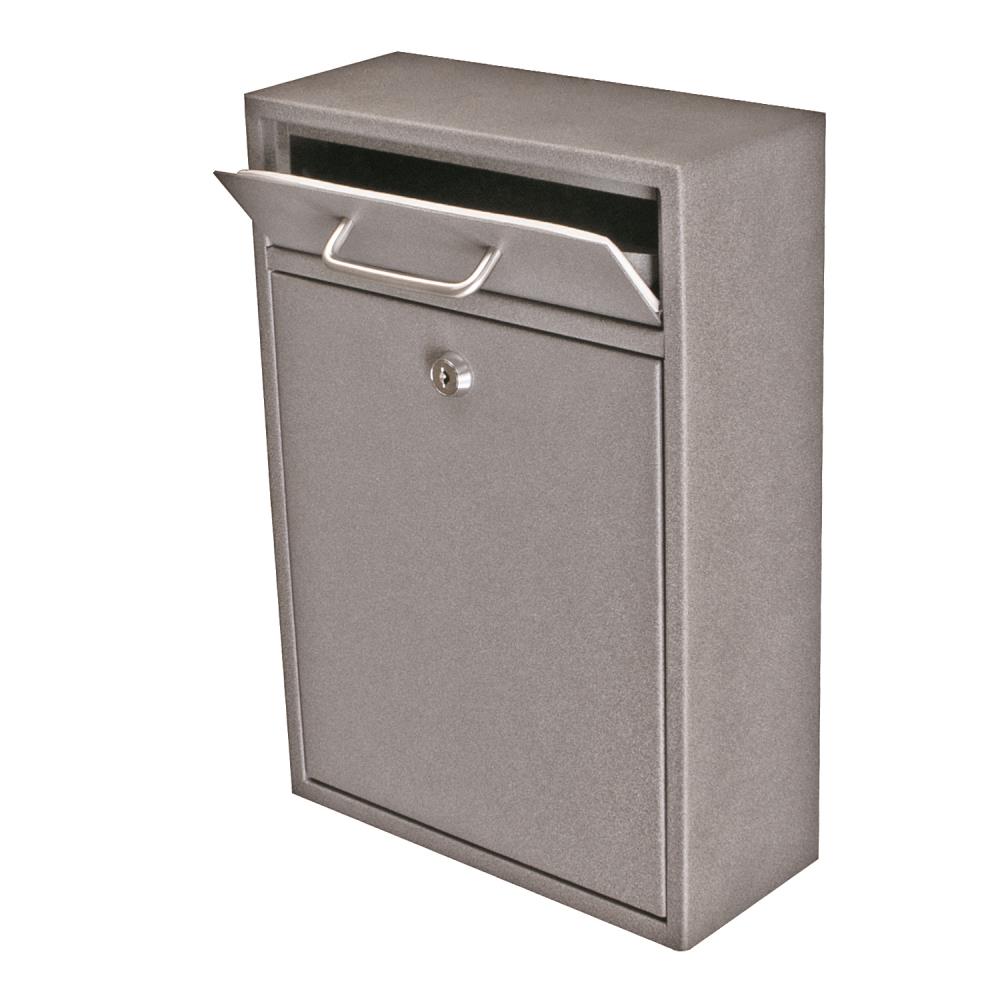 Mail Boss Wall Mount Gray Metal Standard Lockable Mailbox in the ...