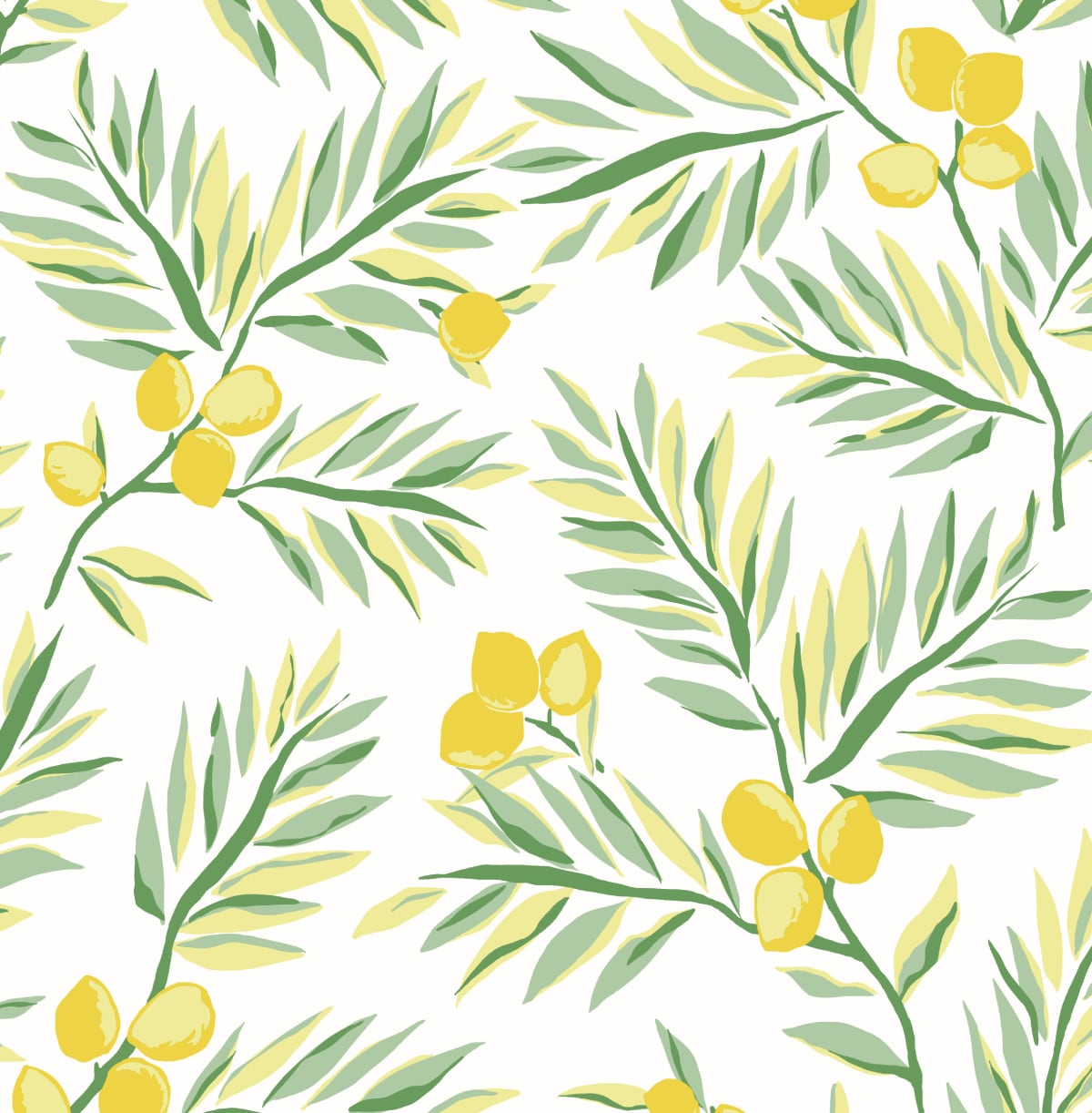 NextWall NW36703 30.75-Sq. Feet Lemon Vinyl Floral Self-adhesive Peel and Stick Wallpaper