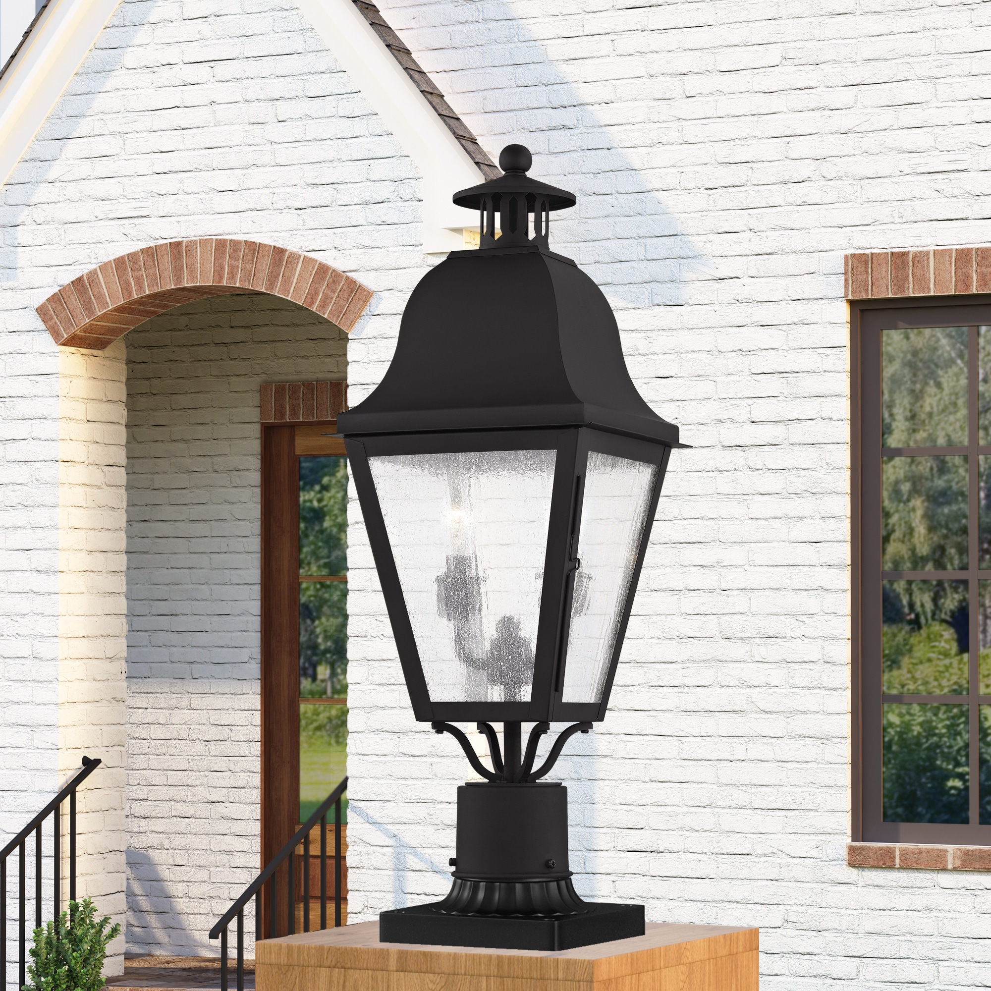 Livex Lighting Amwell 21-in Black Traditional Light Post Lantern