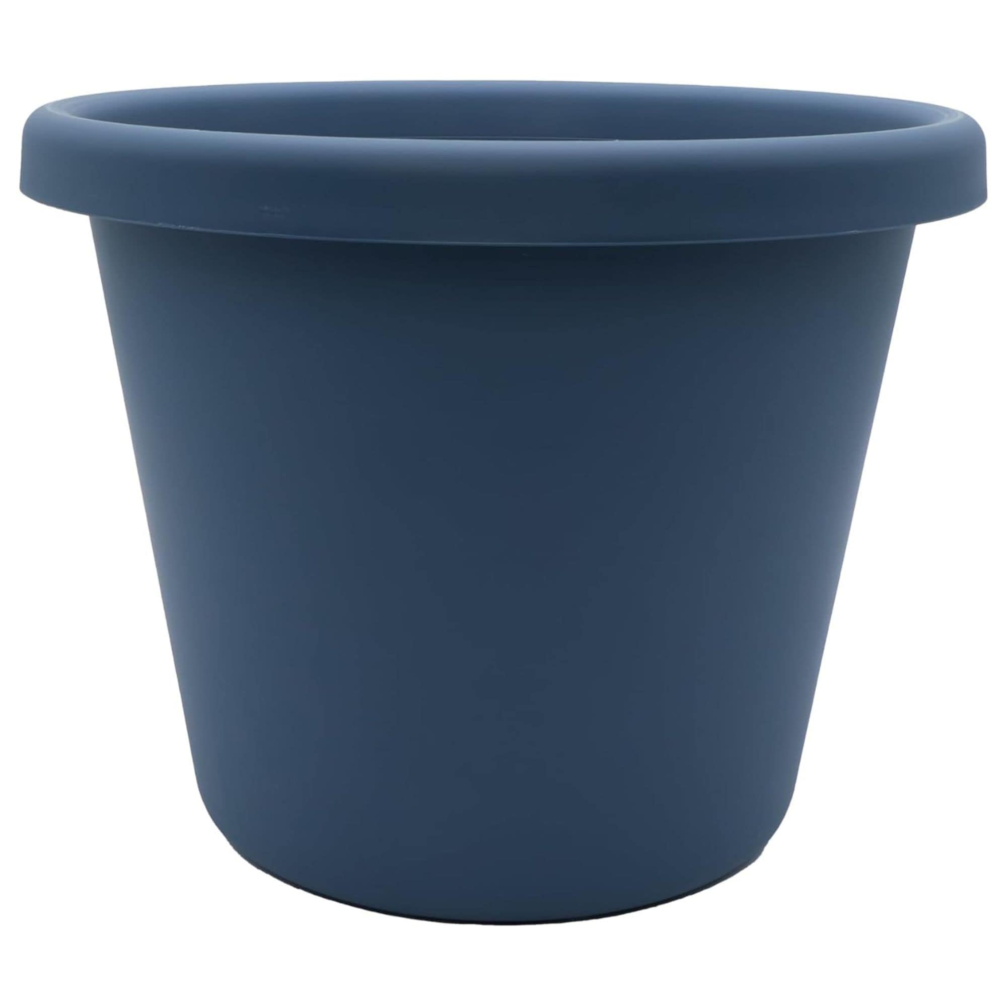 The HC Companies LIA16000DE2C012LRCLA 17 Inch Round Classic Planter  Plastic Plant Pot  Slate Blue