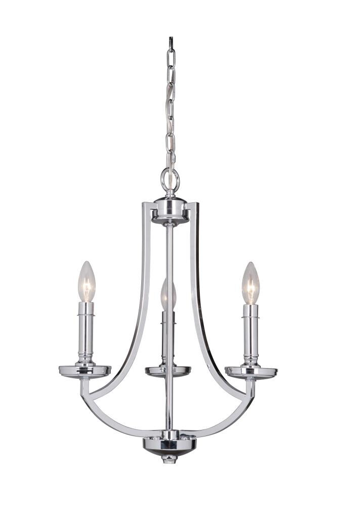Craftmade 40023-CH Hayden 3-Light Chrome Transitional Chandelier