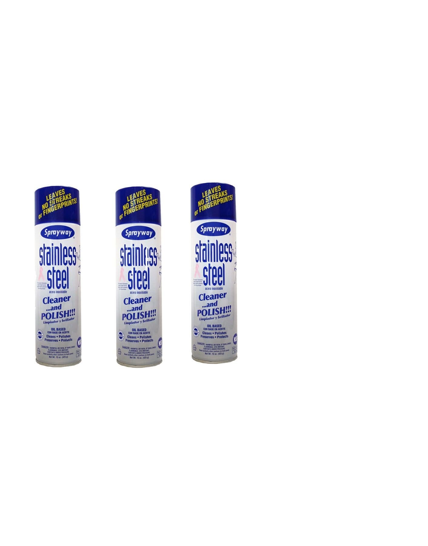 Sprayway  Stainless Steel Cleaner 3Pk 15oz Cans