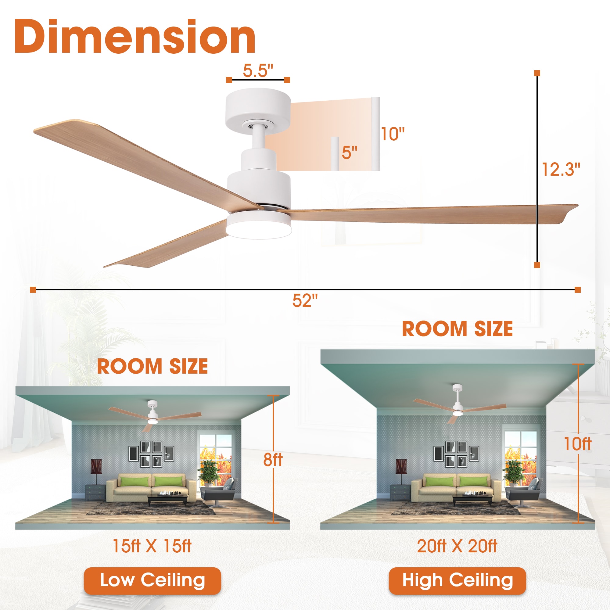Parrot Uncle F6014WH Ceiling-Fans - View #6