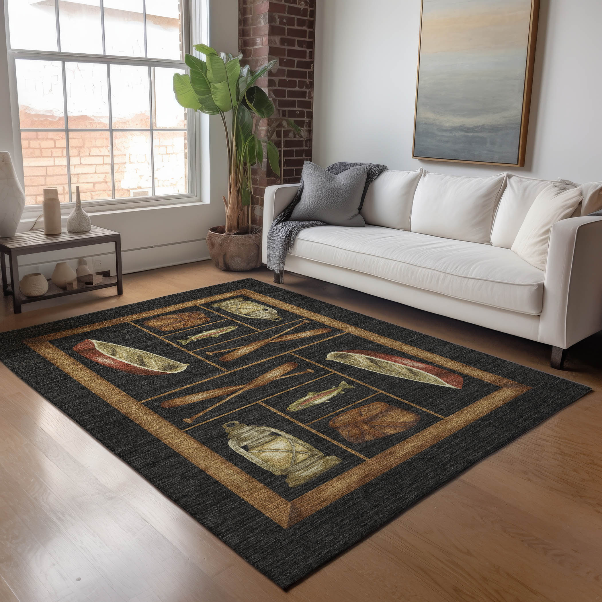 Addison Rugs AMF144MI3X5 Mayfield AMF144MI 3 x 5 (ft) Loomed Polyester Midnight Rectangular Indoor Geometric Machine washable Area rug