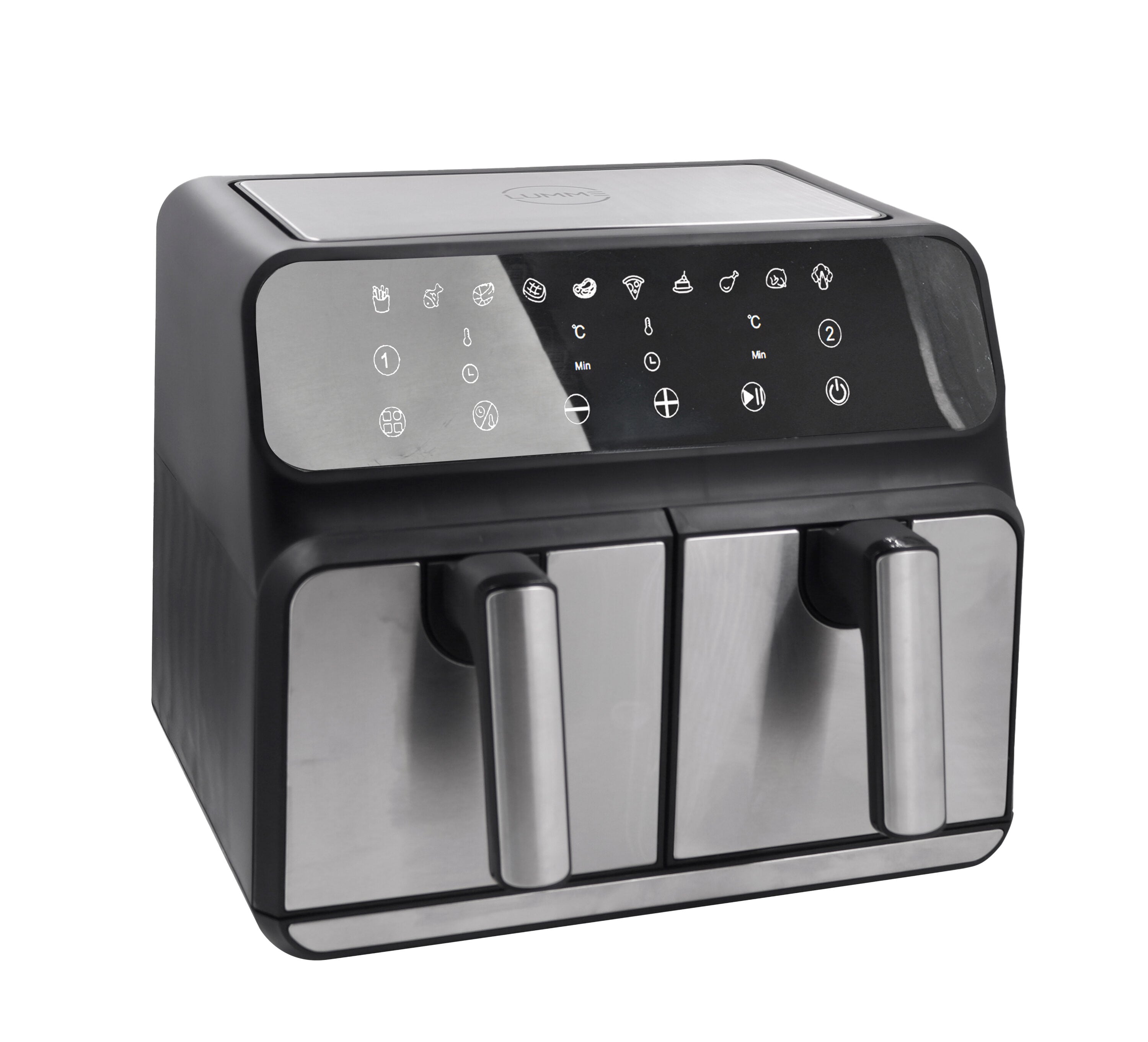 Lumme 4-Quart Dual Zone Feature Stainless Steel Air Fryer in the Air Fryers  department at