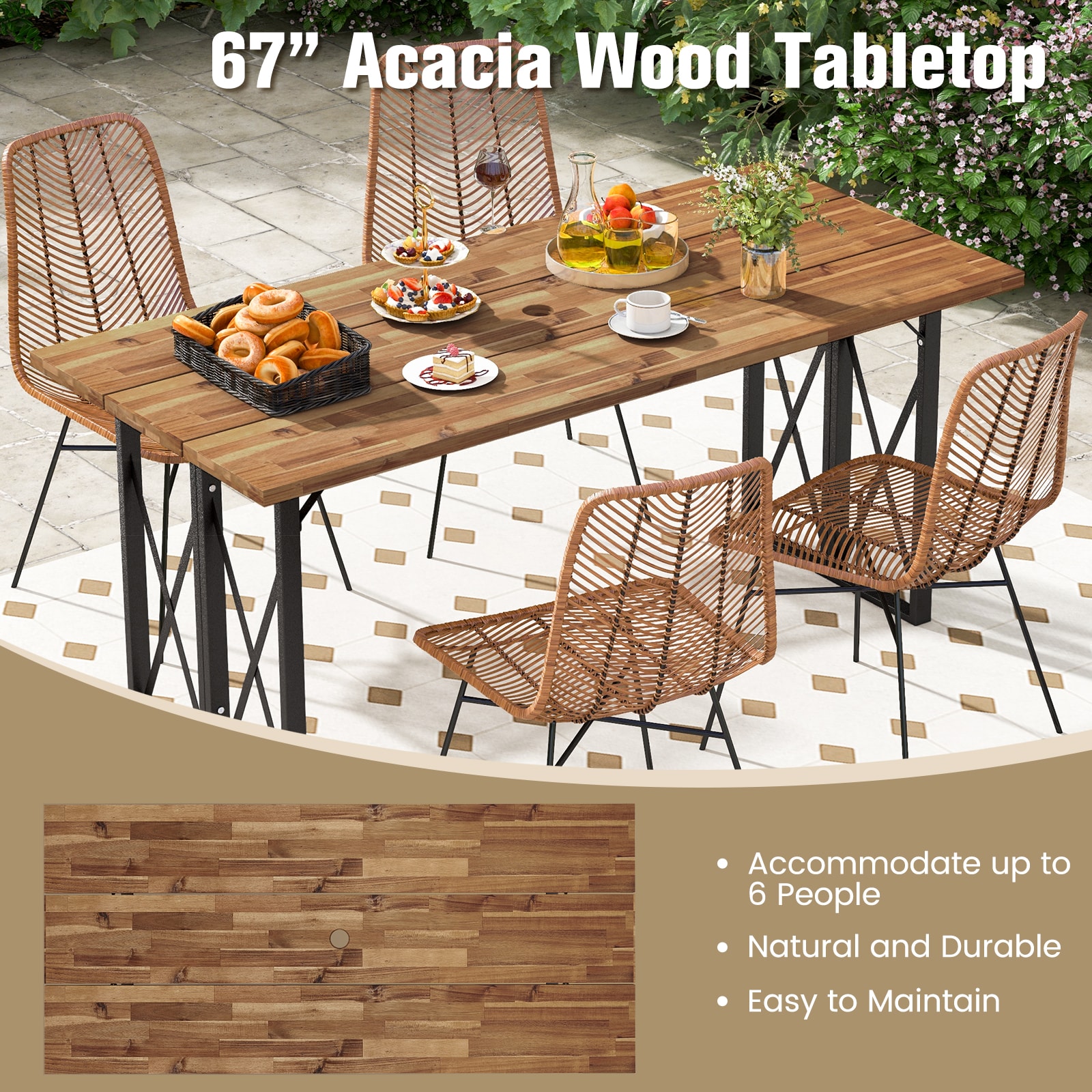 WELLFOR TDJN10573WN Patio-Tables - View #6
