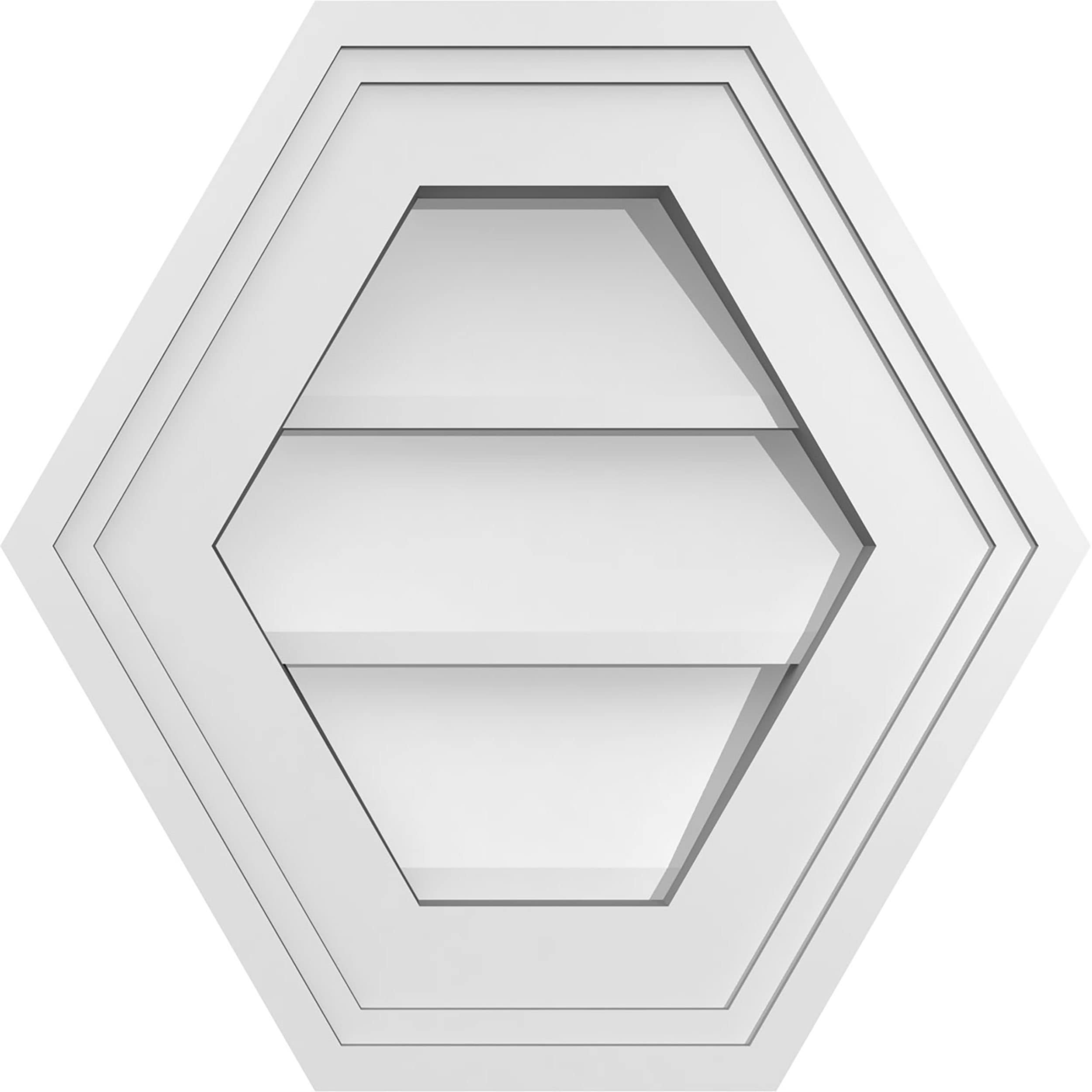 Ekena Millwork GVPHP12X1202SN 12-Inches x 12-Inches Off-white Peaked PVC Gable Louver Vent
