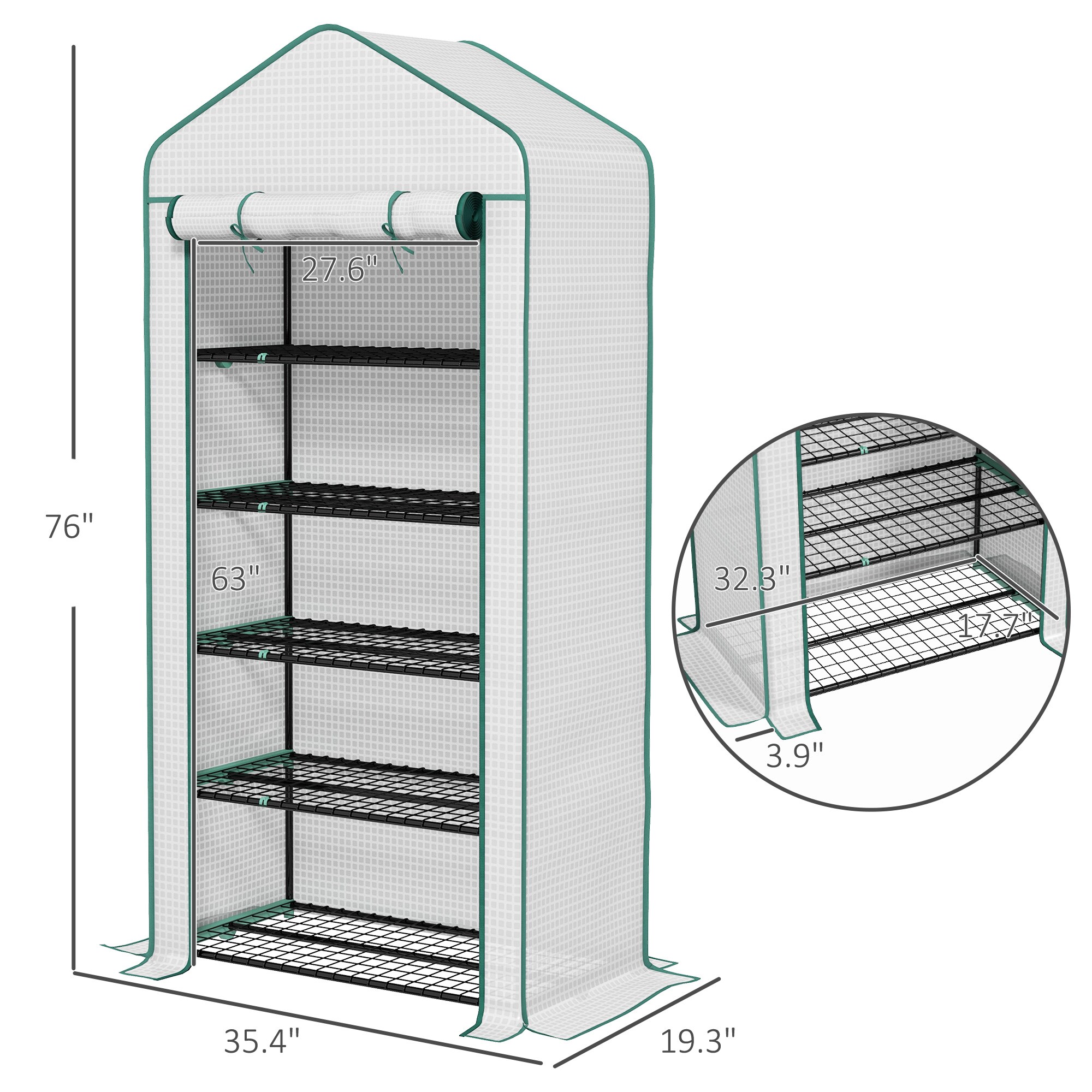 Outsunny 845-937V00WT greenhouses - View #3