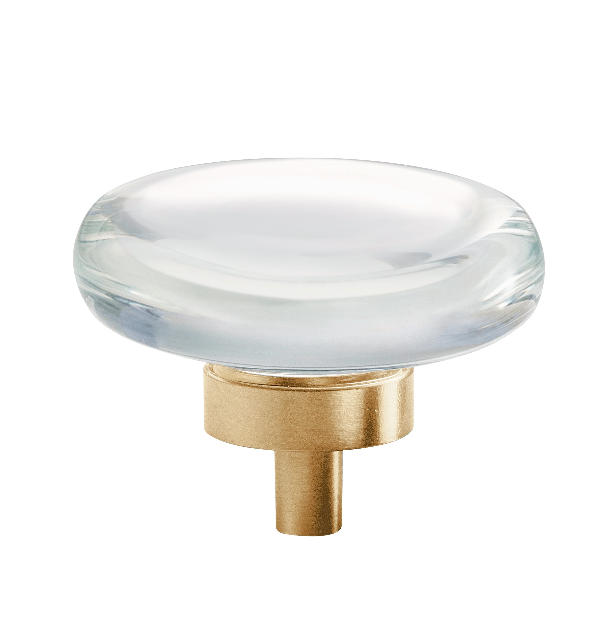 Amerock BP36652CCZ Glacio 1-3/4-in Clear and Champagne Bronze Round Contemporary Cabinet Knob