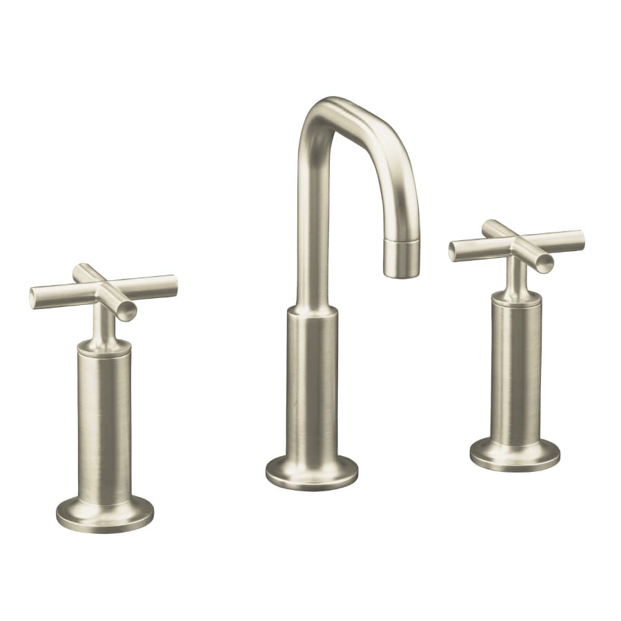 KOHLER Purist Vibrant Brushed Nickel Widespread 2-handle WaterSense ...