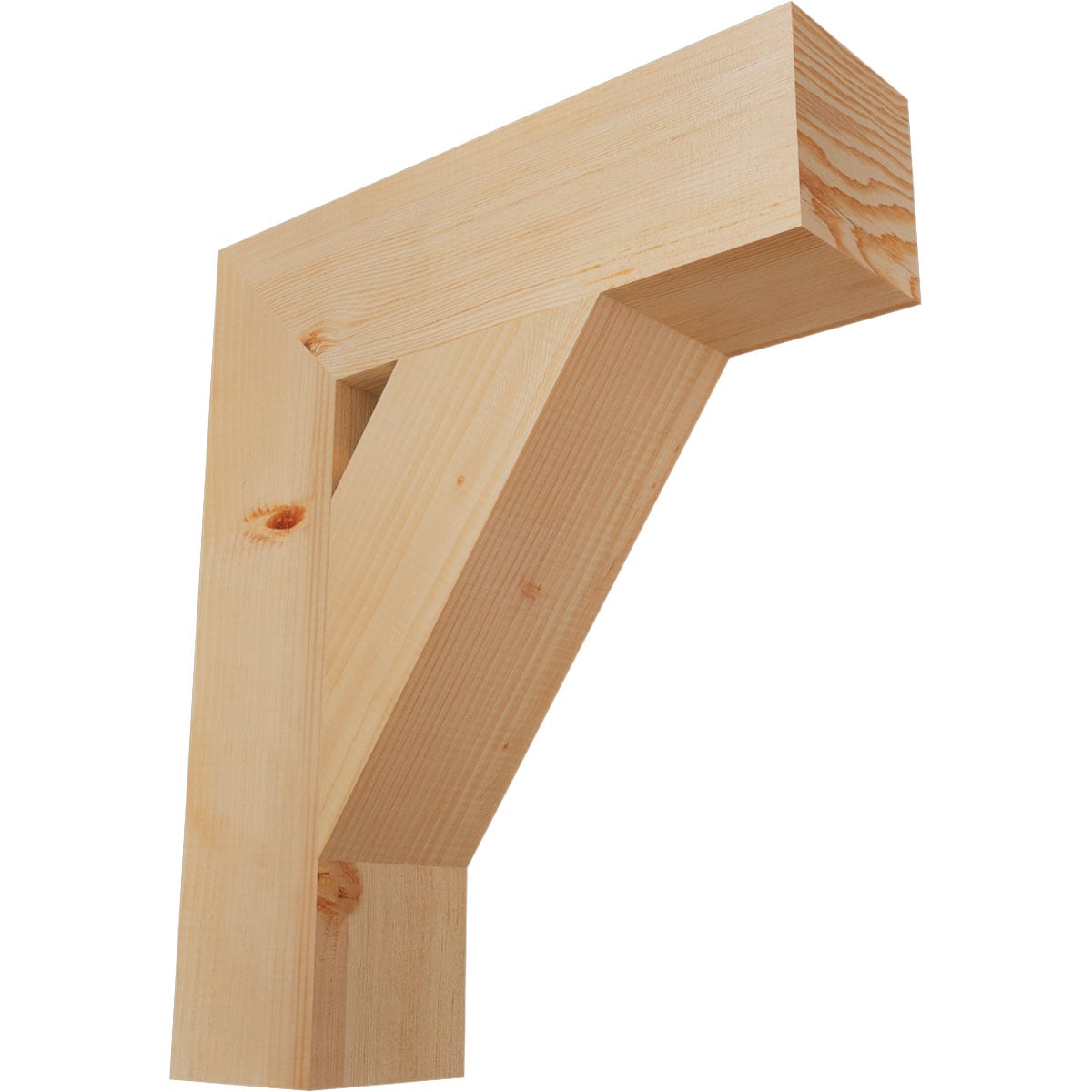 Ekena Millwork BKT06X22X26TRA05SDF Traditional block smooth 5-1/2-in x 22-in x 26-in Douglas fir Brown Wood Standard bracket