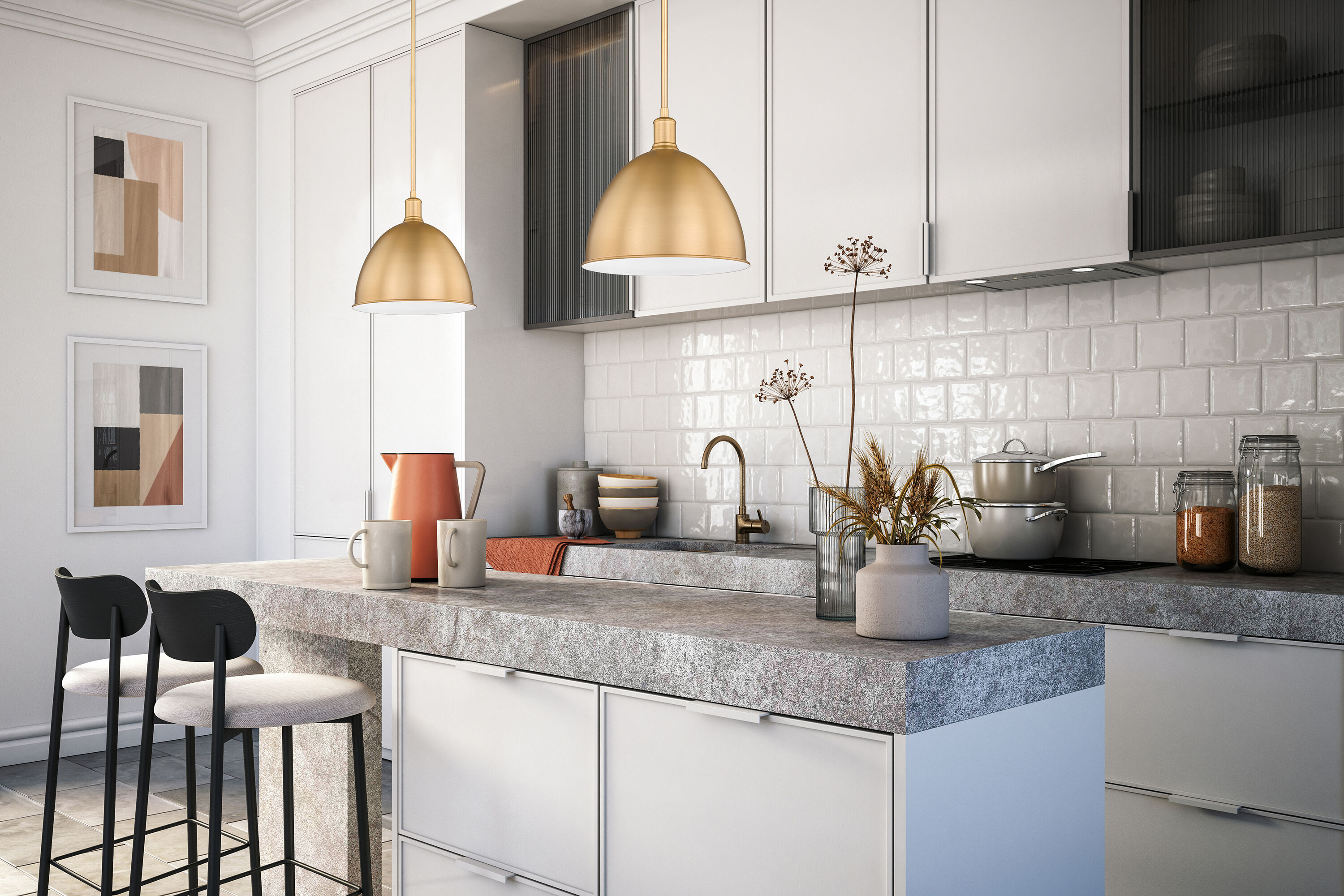Classic Brass 12.5" Indoor/Outdoor LED Pendant Light