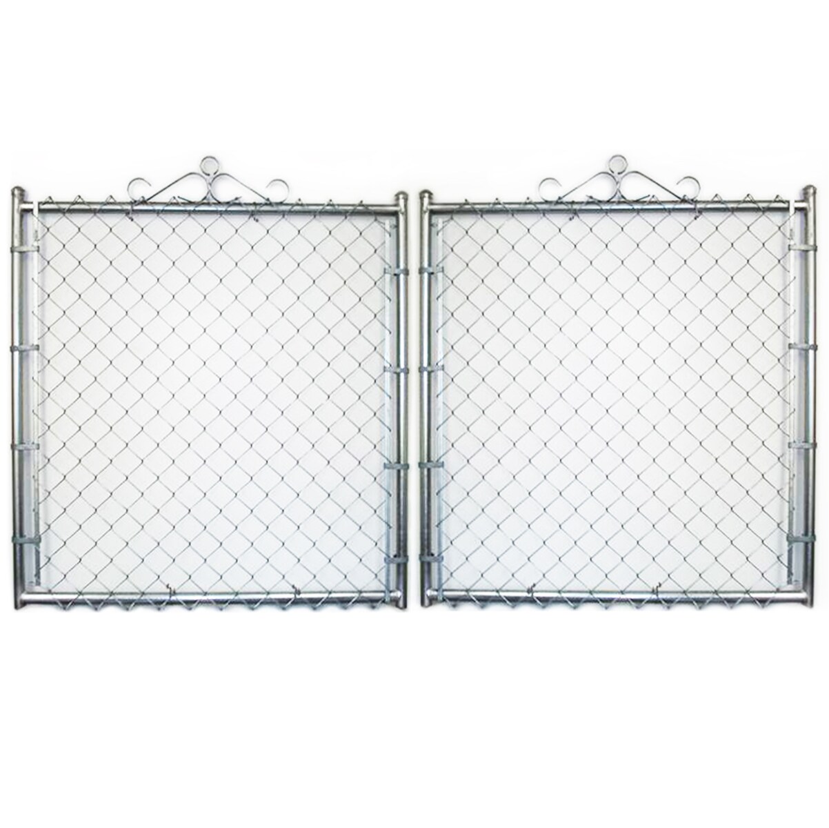  14873 6-ft H x 10-ft W Galvanized Metal Drive-thru Chain Link Fence gate