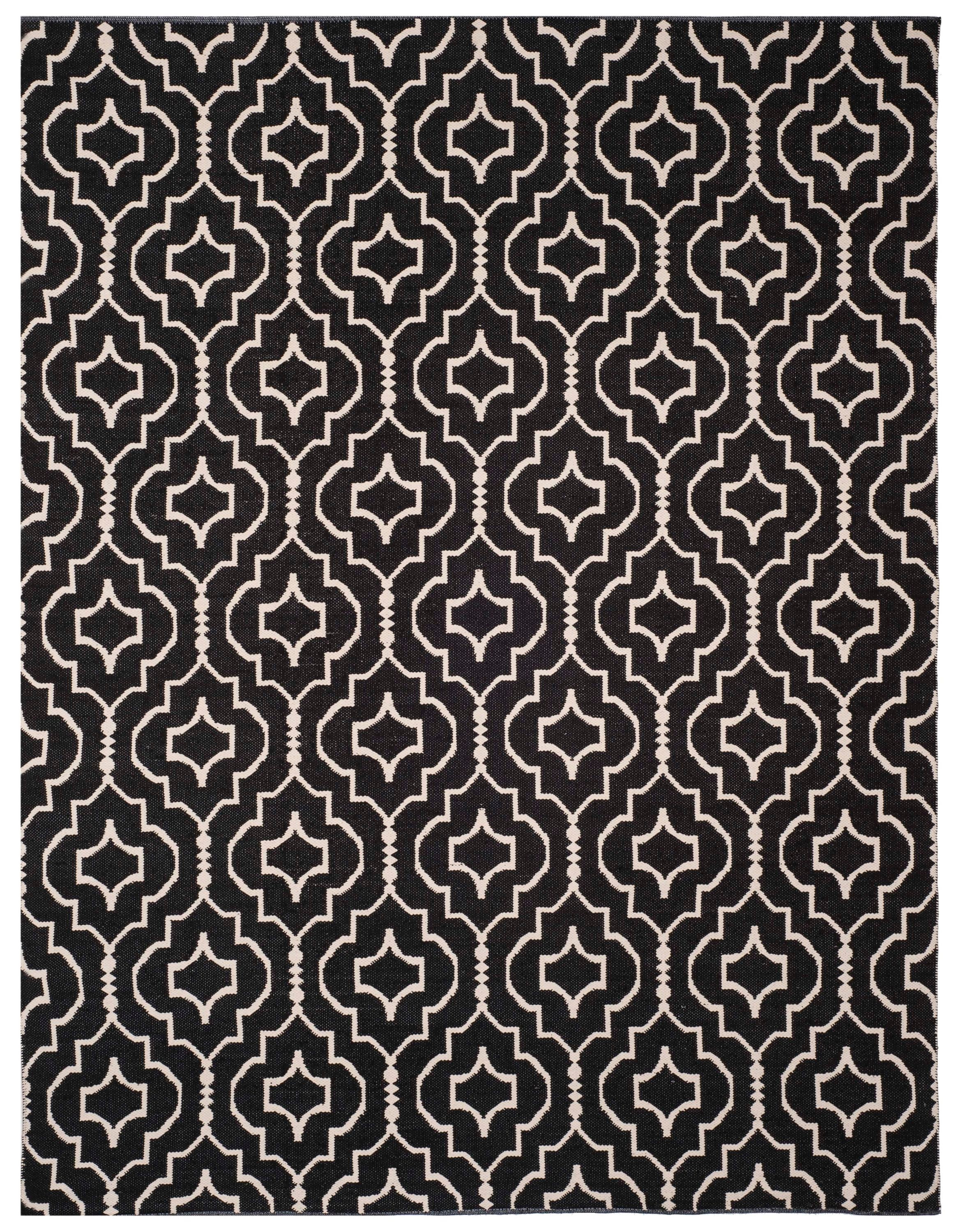 Safavieh MTK722D-8 Montauk Depoe 8 x 10 (ft) Cotton Black/Ivory Rectangular Indoor Farmhouse/Cottage Area rug