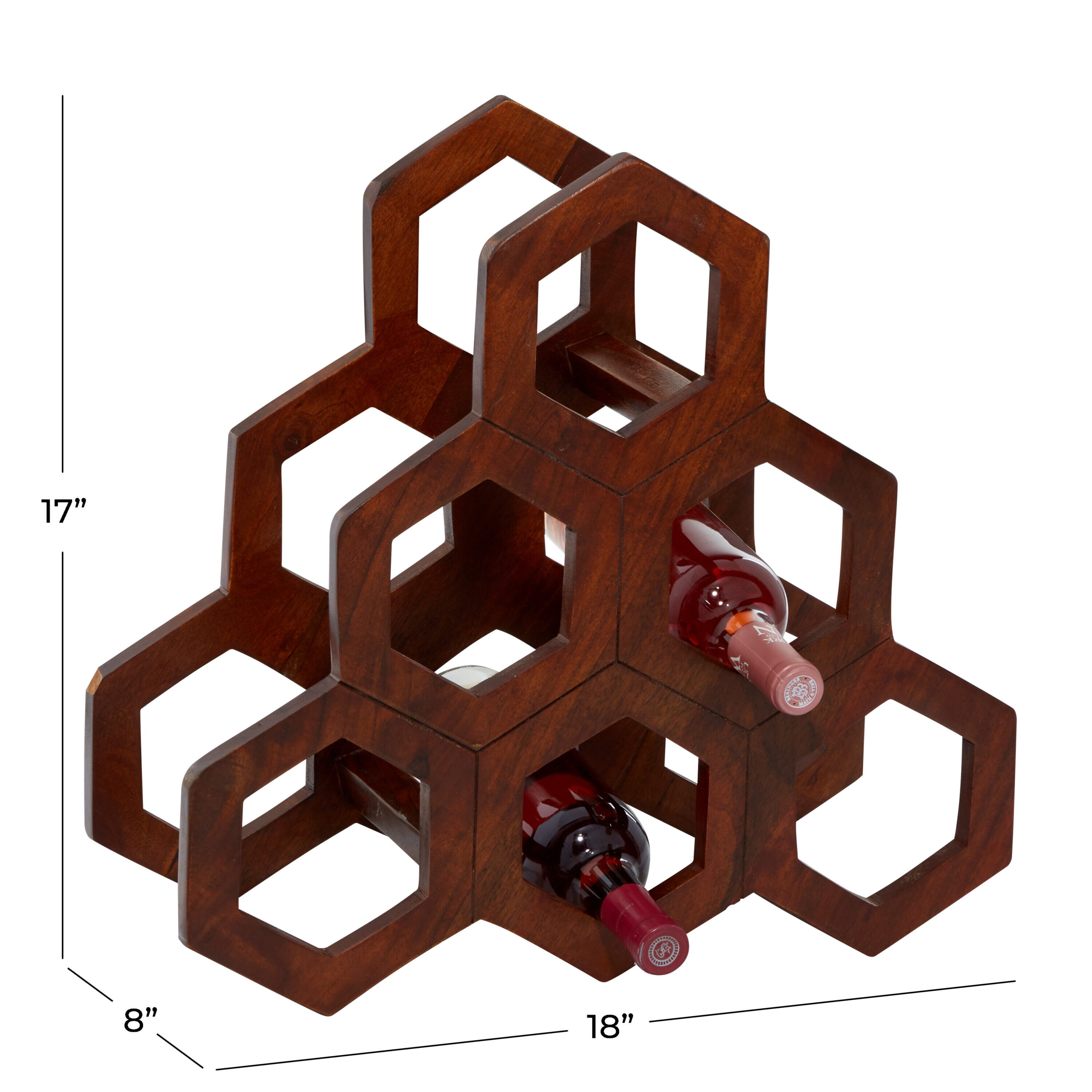 Hexagon wine rack wood hot sale