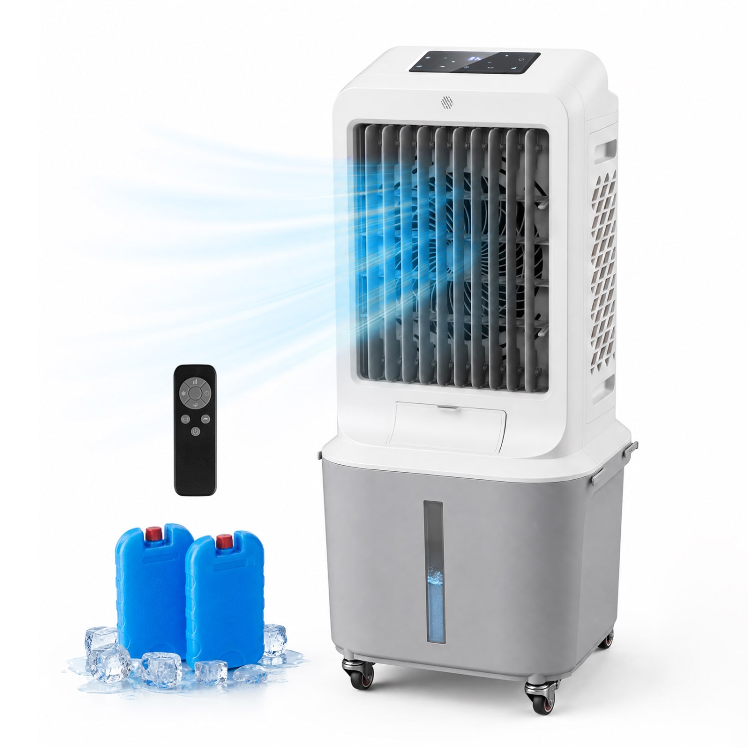 Slickblue 600 CFM 3-Speed Portable Evaporative Cooler 430 Sq Room with Oscillating Fan Remote Control for Home