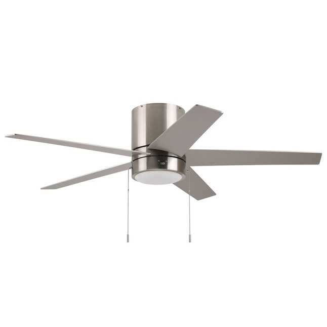 Harbor Breeze Quonta 52 In Brushed, Brushed Nickel Ceiling Fan Flush Mount