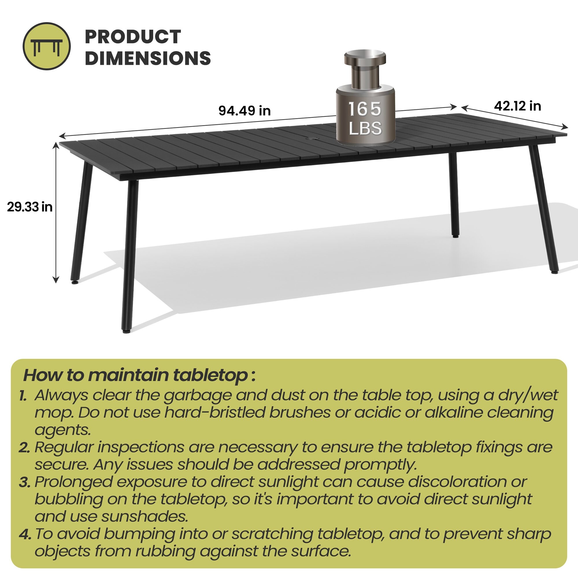 Crestlive Products CL-TB012BLK240 Patio-Tables - View #10