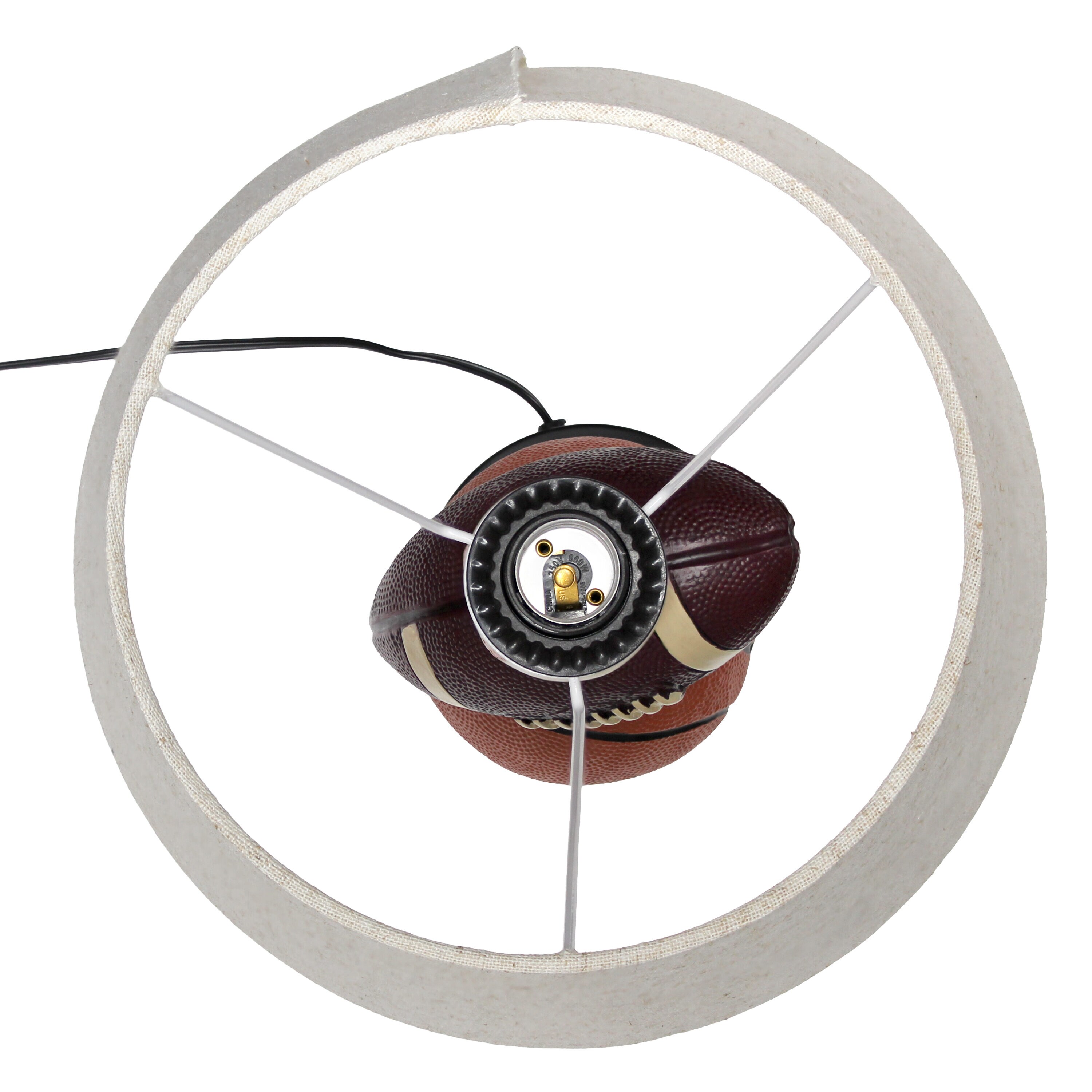 22" White Polyresin Sports Combo Table Lamp for Kids
