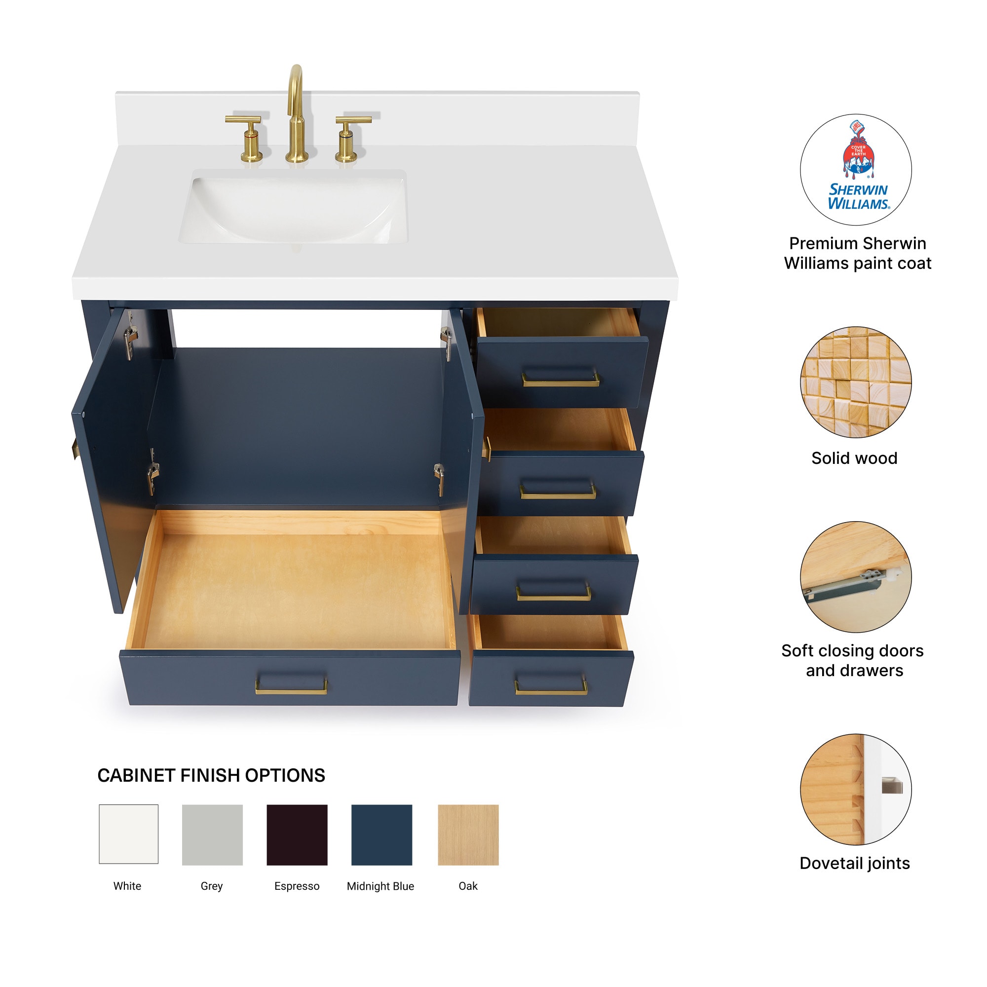ARIEL A043SLWQRVOMNB Bath-Vanity-Combo - View #4