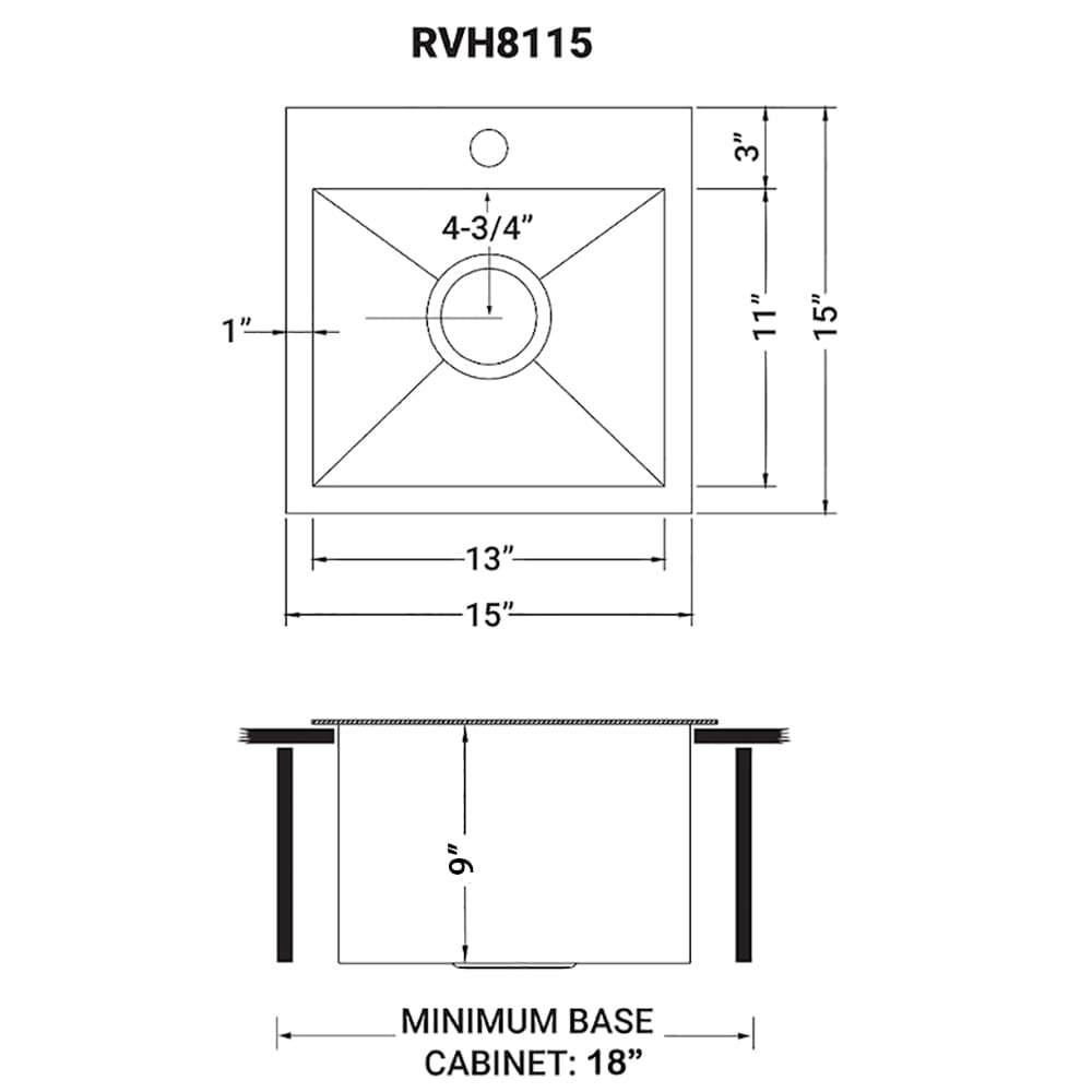 Ruvati RVH8115BL Bar-Prep-Sinks - View #5