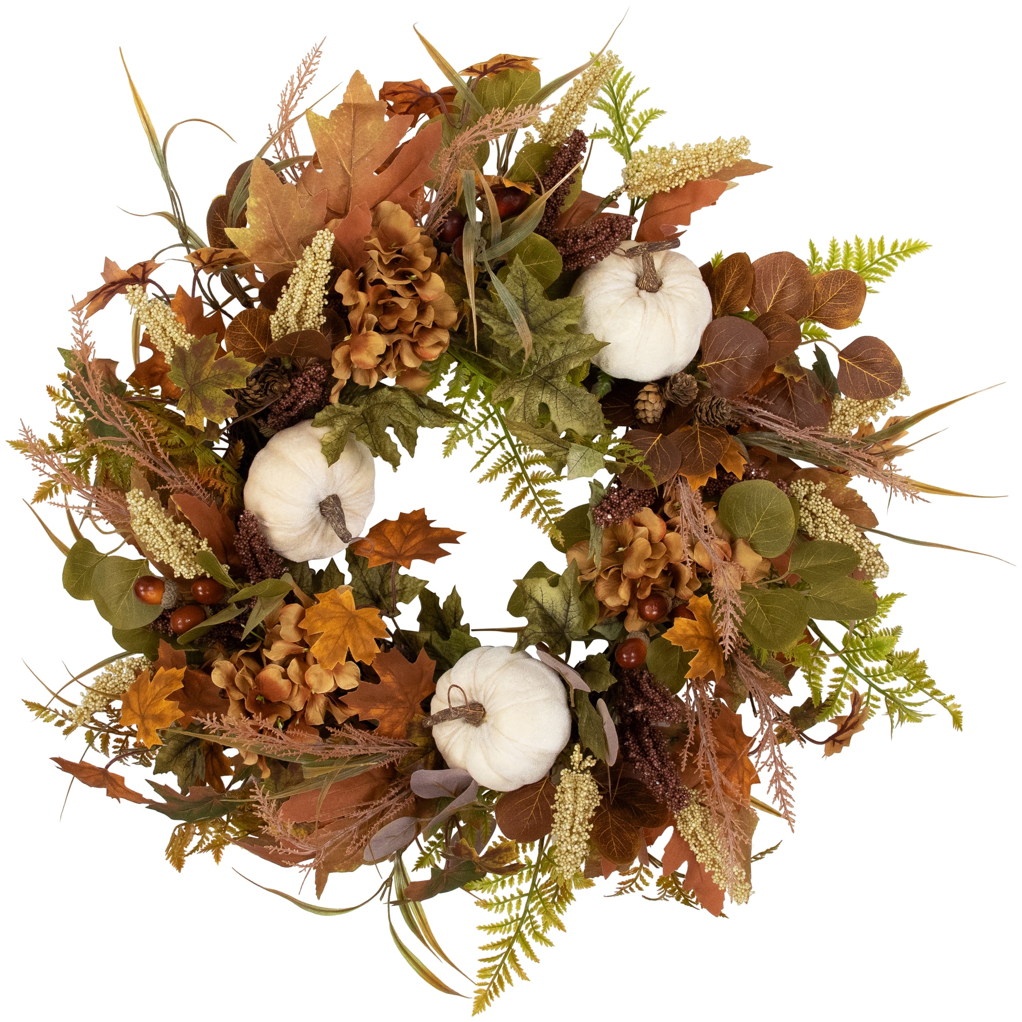 Northlight 0.5-ft 26-in Harvest Artificial Wreath in the Fall Wreaths u0026  Garland department at Lowes.com