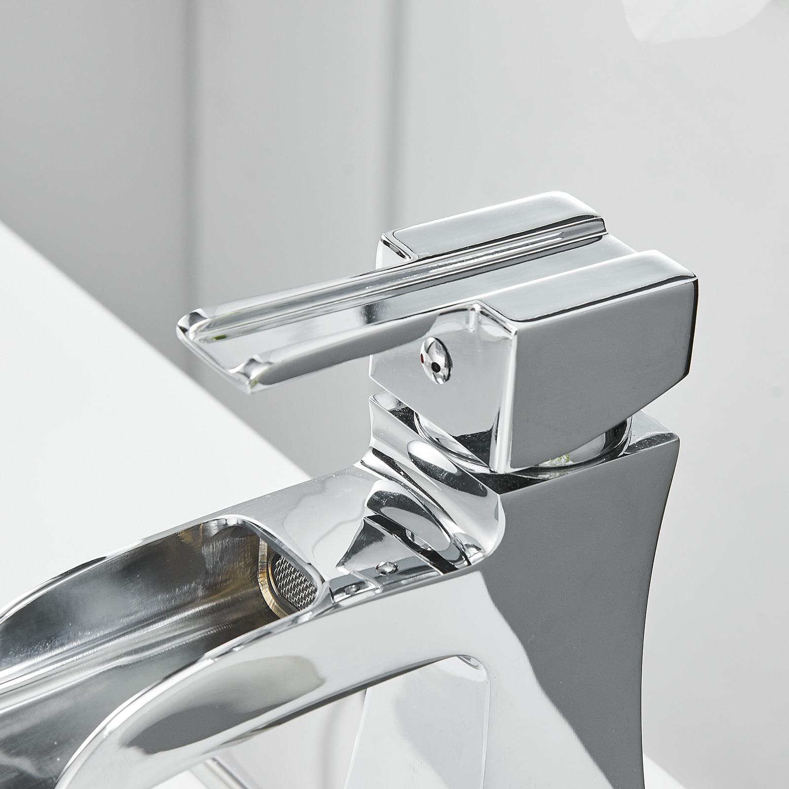 Polished Chrome Single Handle Waterfall Bathroom Faucet
