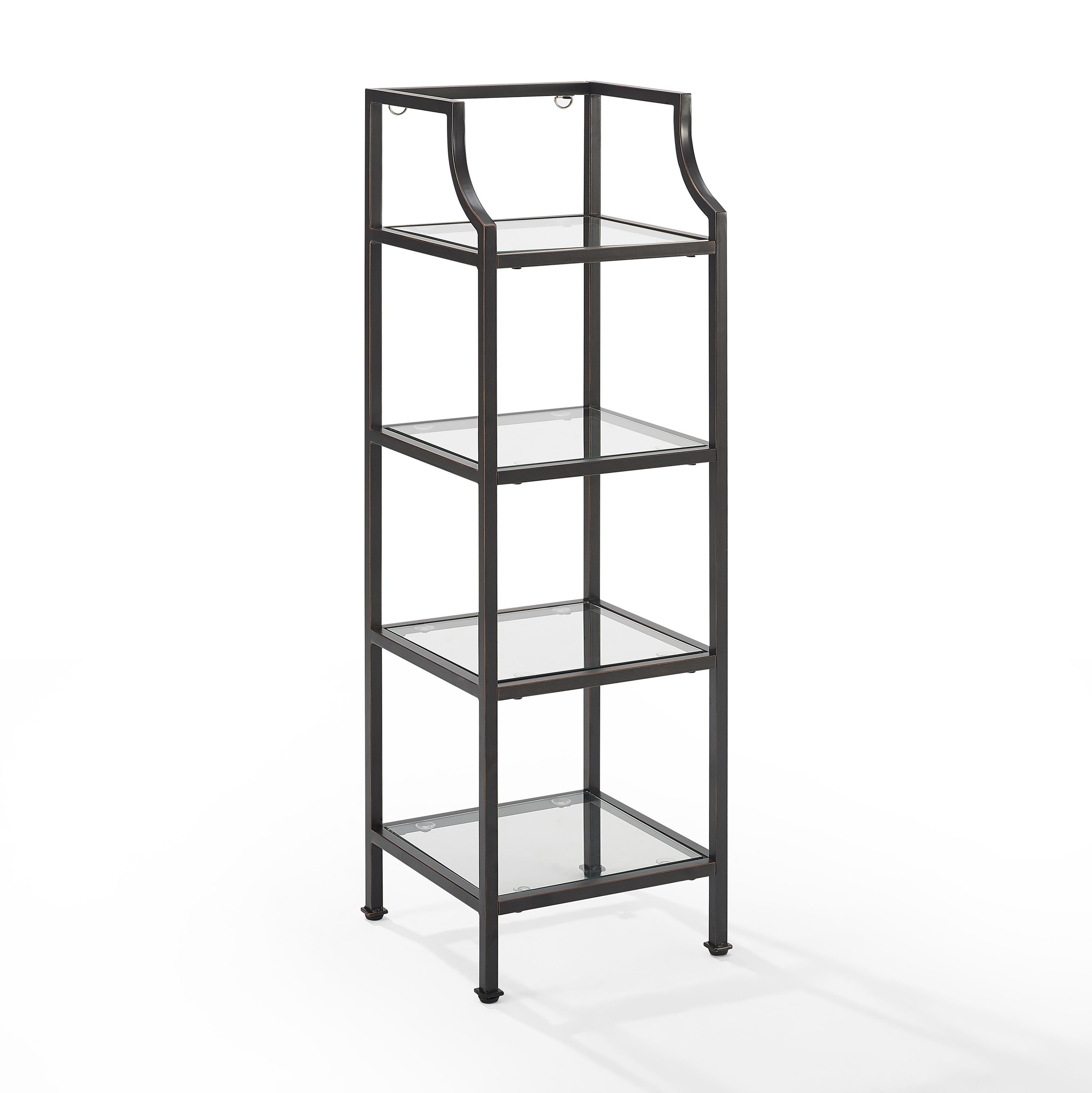 Crosley Furniture CF6100-BZ Aimee Bronze Metal 4-Shelf Modular Bookcase (12.5-in W x 40-in H x 12.5-in D)