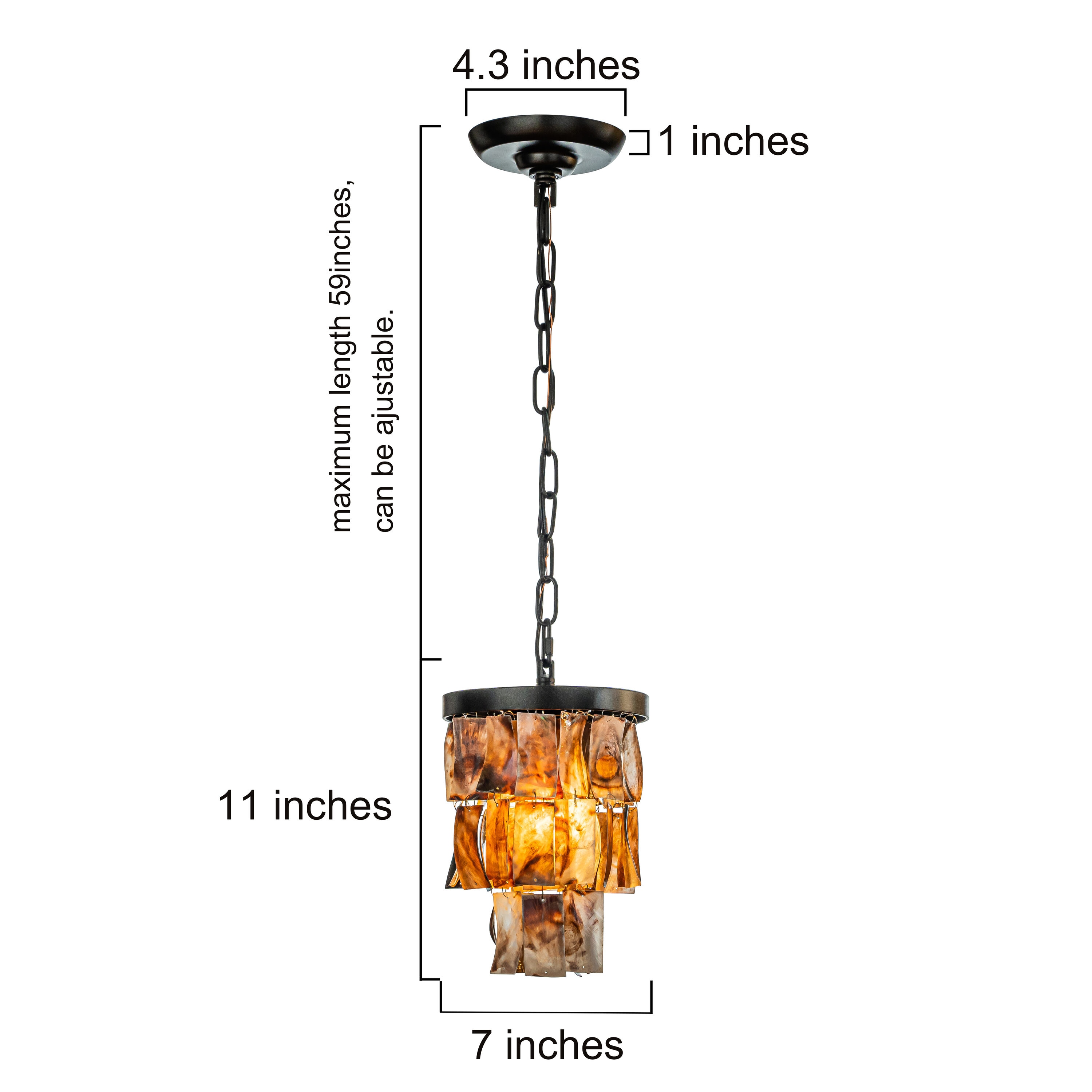 AloaDecor Lighting 1-Light Antique Black Coastal Shell Chandelier ...