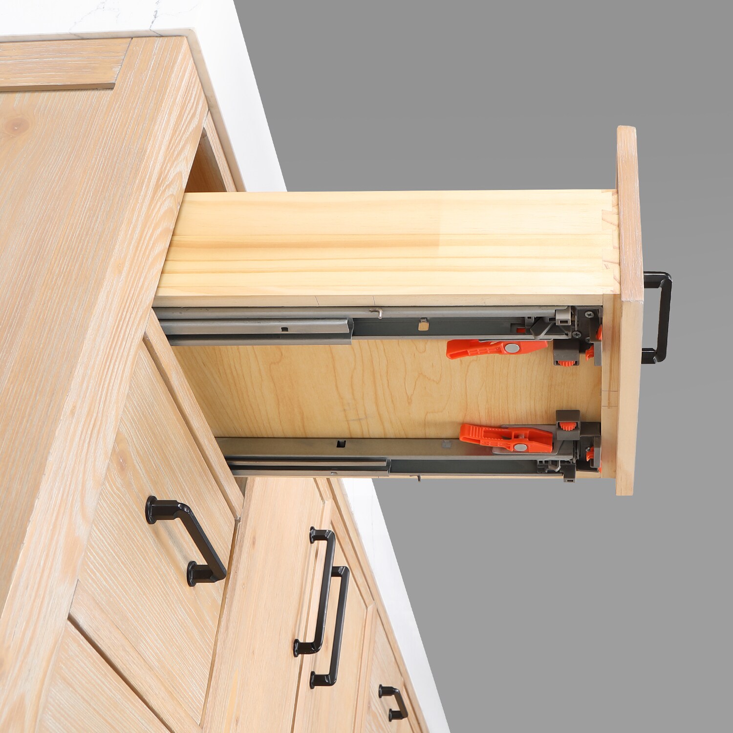 Leon 84" Fir Wood Double Vanity with Composite Top
