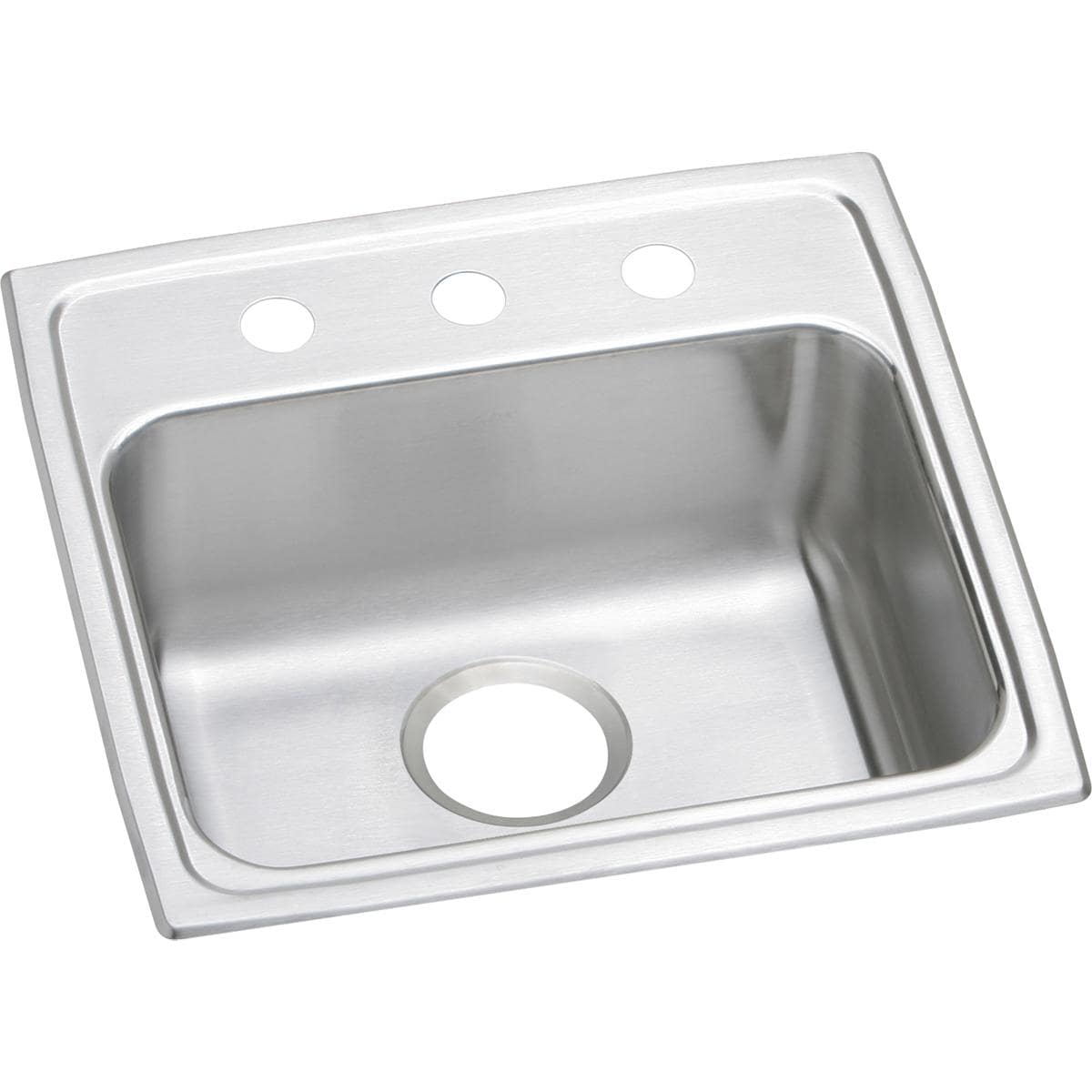 Elkay LRAD1918653 Lustertone Drop-in 19.0-in x 18.0-in Stainless steel Single bowl 3-Hole 18 -Gauge Kitchen Sink