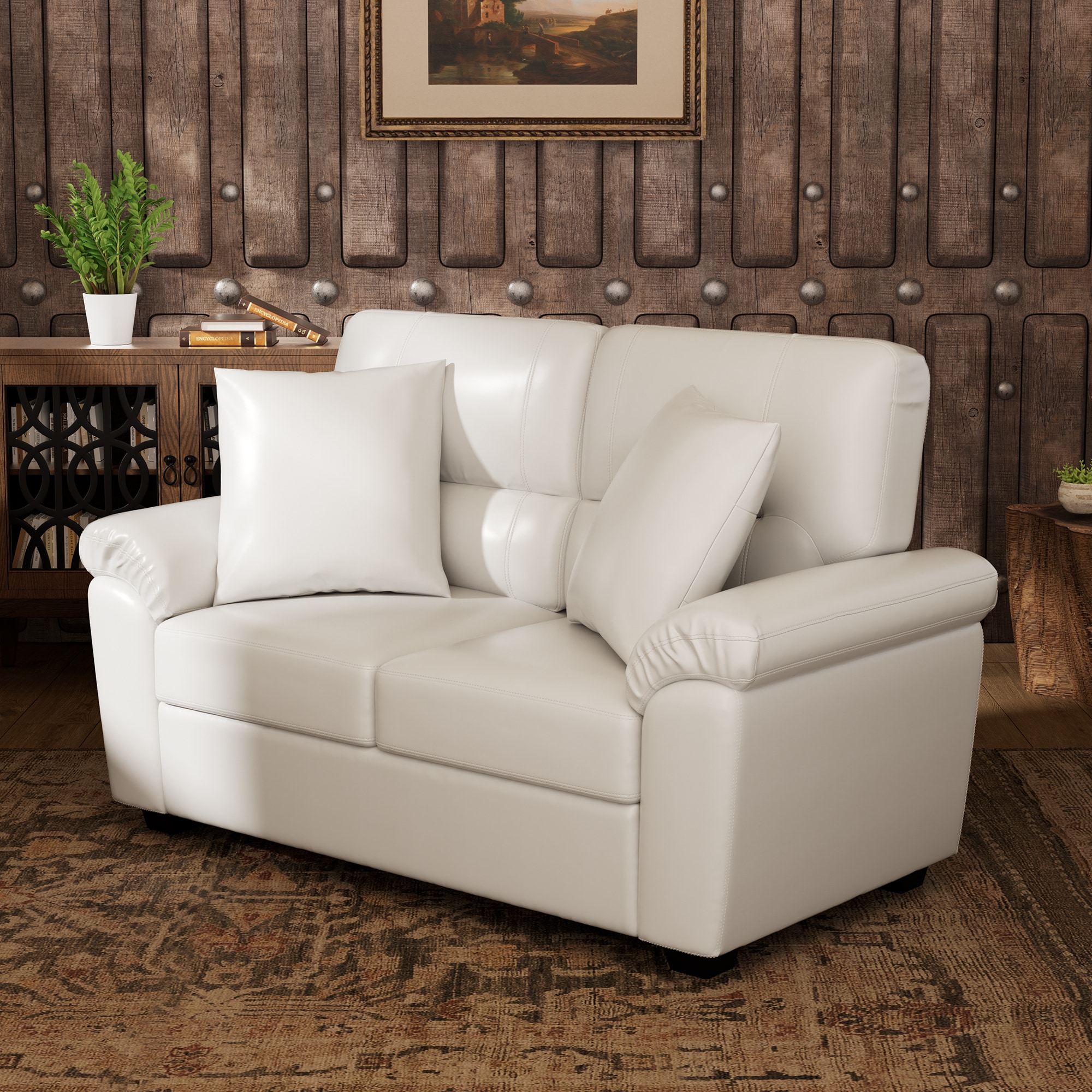 FARATI 61 in Modern White Loveseat in the Couches Sofas Loveseats department at Lowes