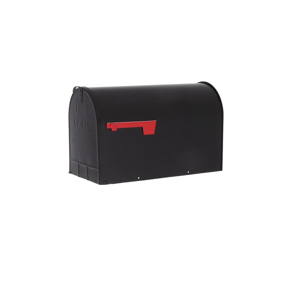 Gibraltar Mailboxes Post Mount Black Metal Extra Large Mailbox in