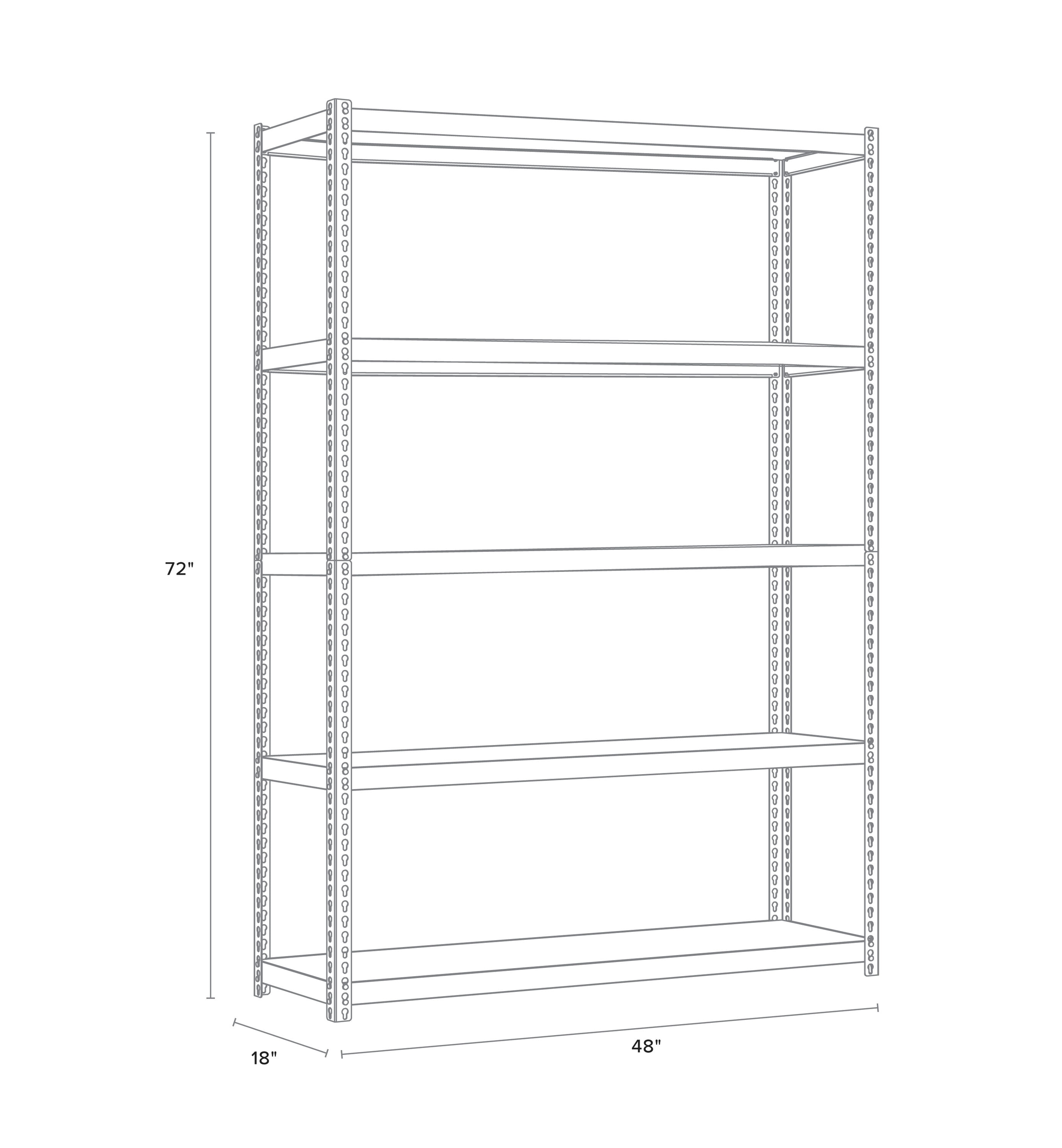Black Steel 5-Shelf Heavy-Duty Storage Rack