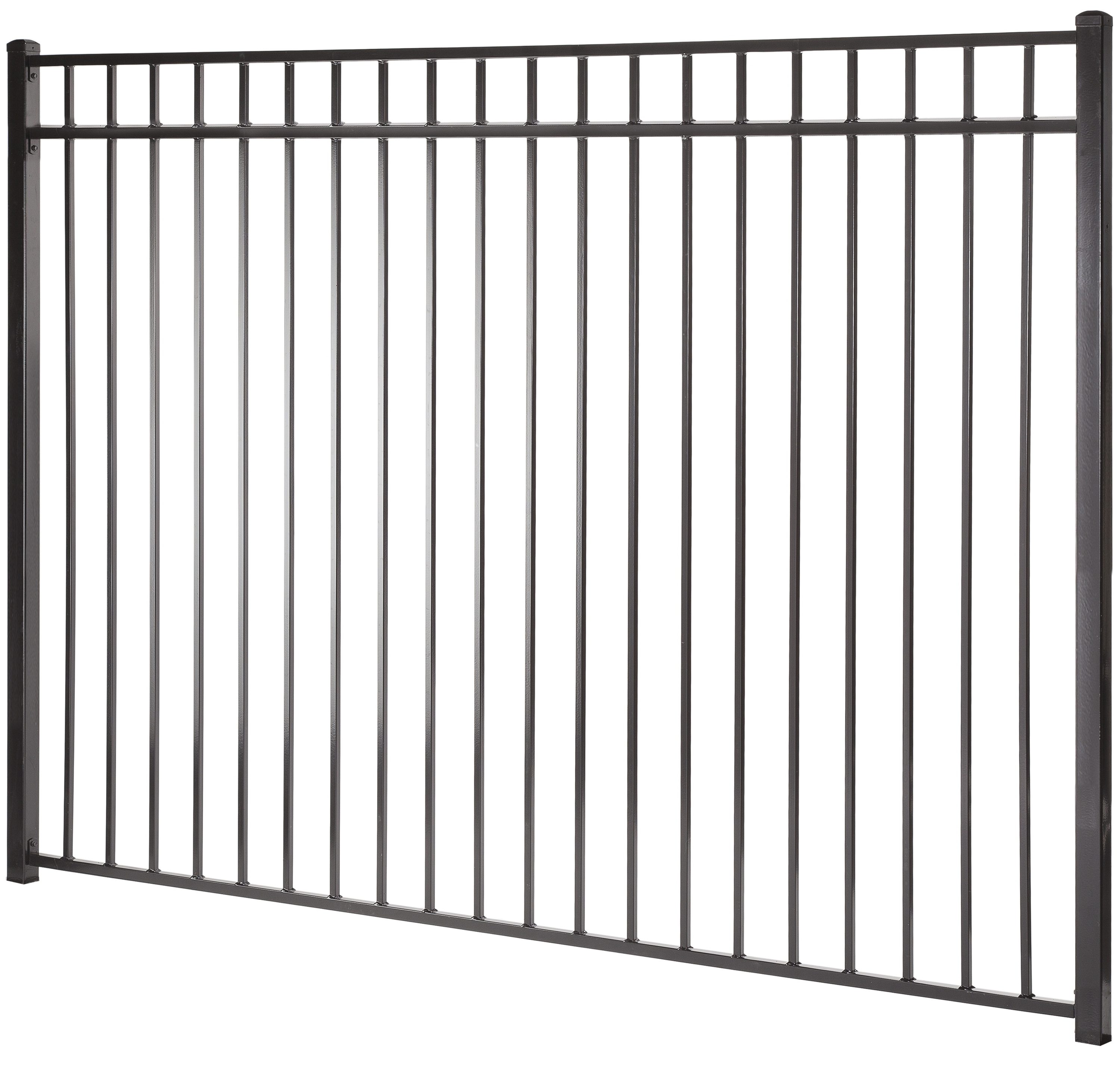  58280332 Monroe 6-ft H x 8-ft W Black Steel Privacy and yard Fence panel