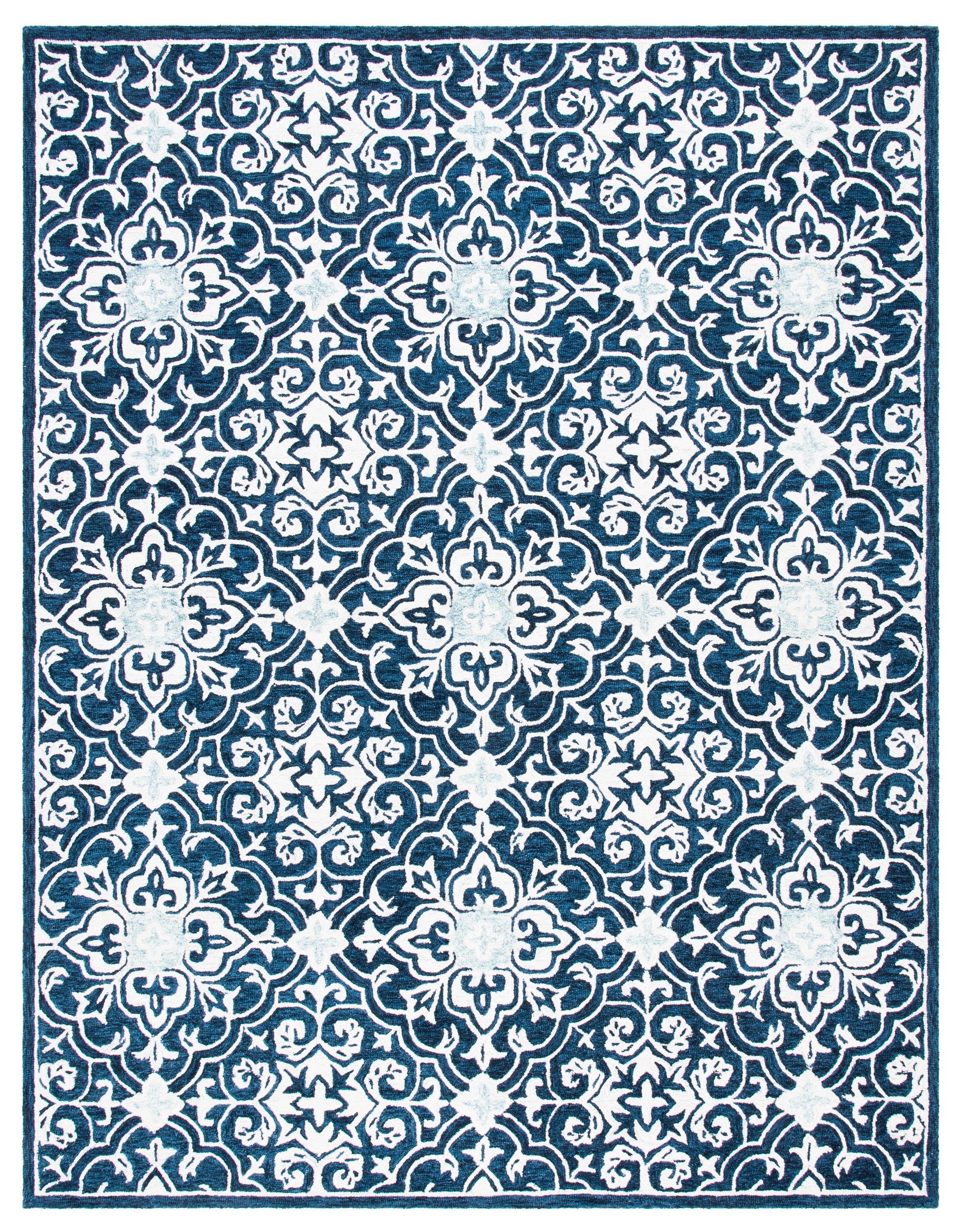 Hand-Tufted Americana Light Blue Wool Area Rug - 9' x 12'