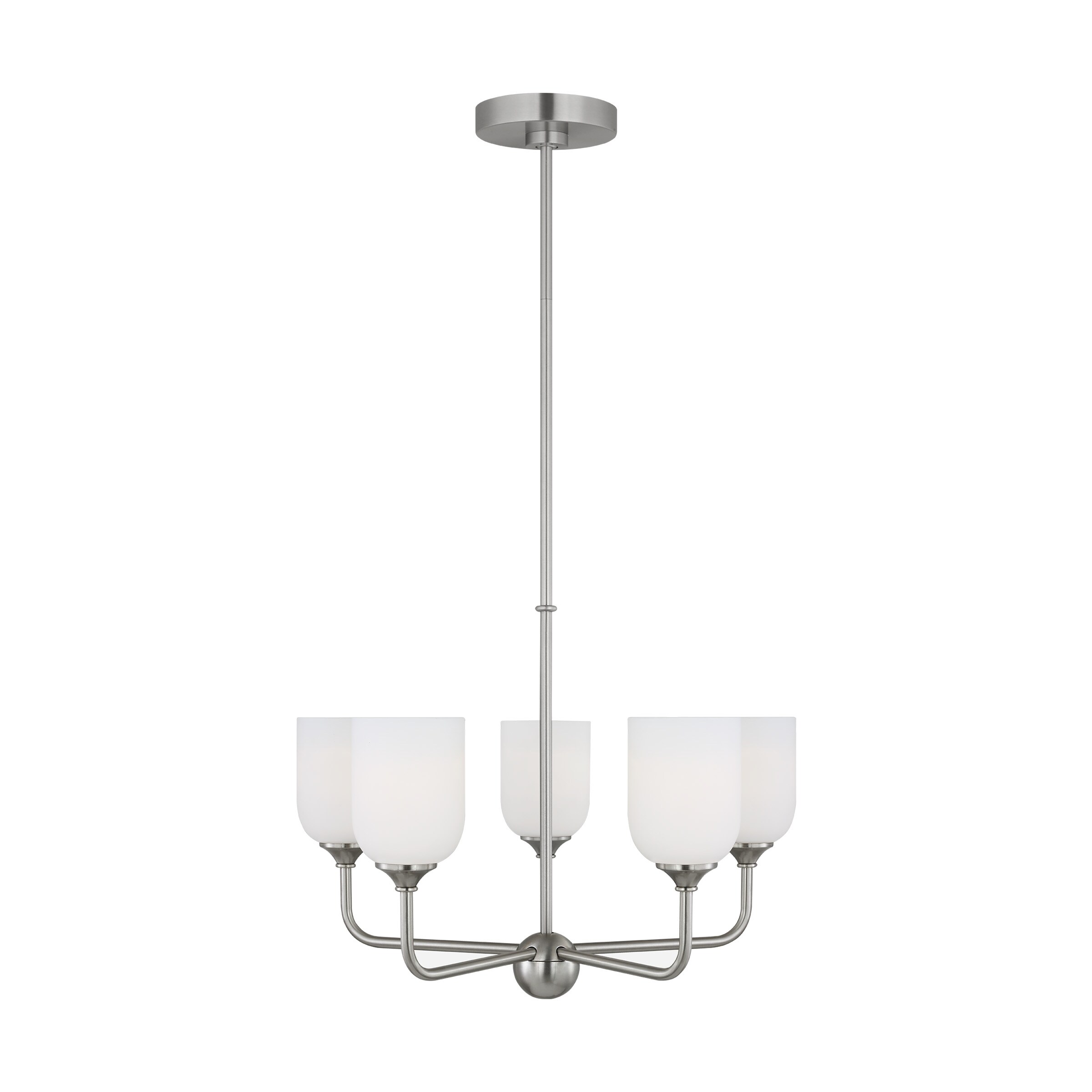 Generation Lighting GLC1085BS Emile 5 -Light Brushed Gray Traditional For Use in Dining Rooms, Foyers, Living Rooms Chandelier