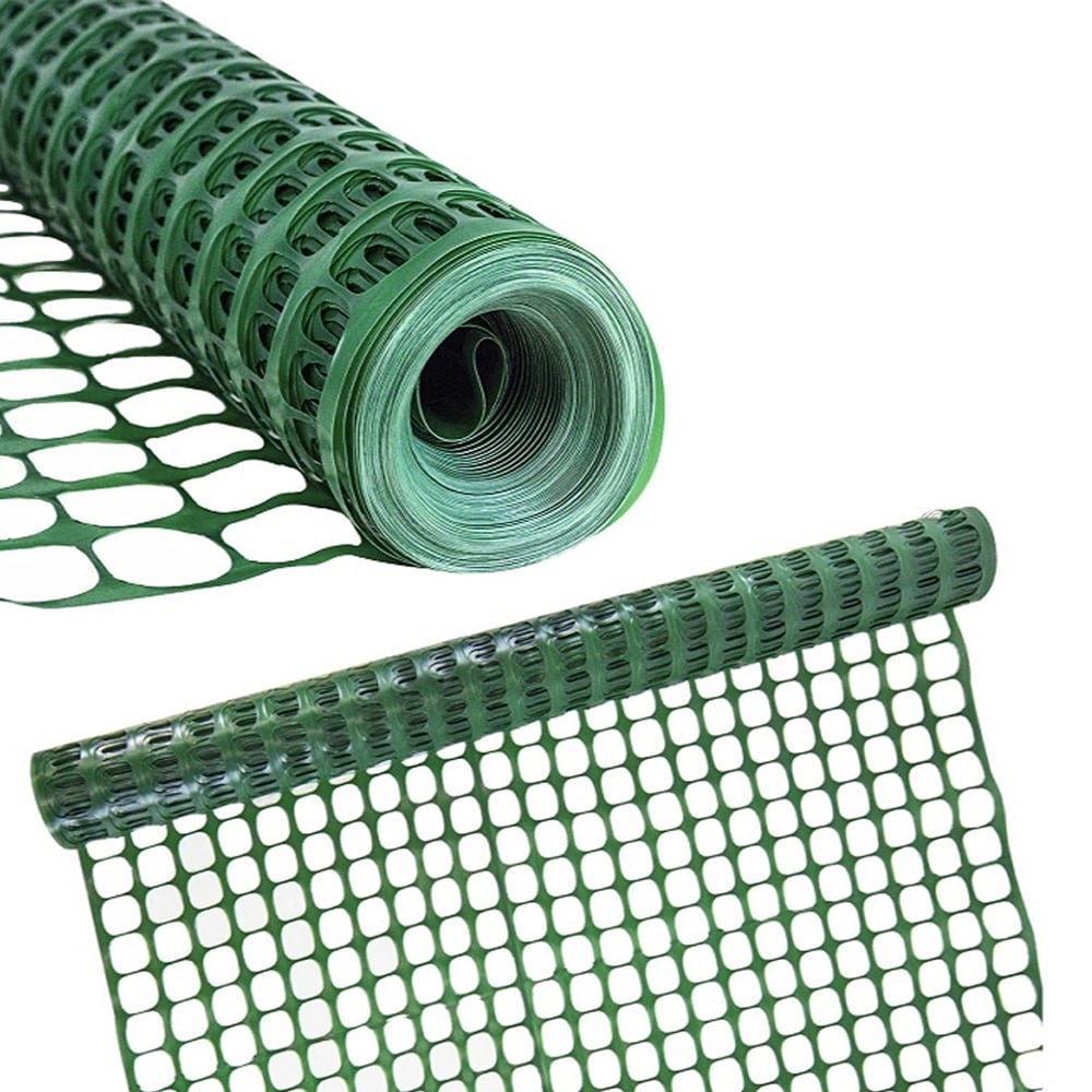 Boen 4 ft. x 100 ft. Green Plastic Temporary Fencing, Mesh Snow Fence, Safety Garden Netting (4-Pack)