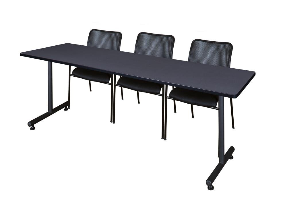 Regency MKTRCT8424GY75BK Training Gray 4-Person Training Table (84-in W x 29-in H)