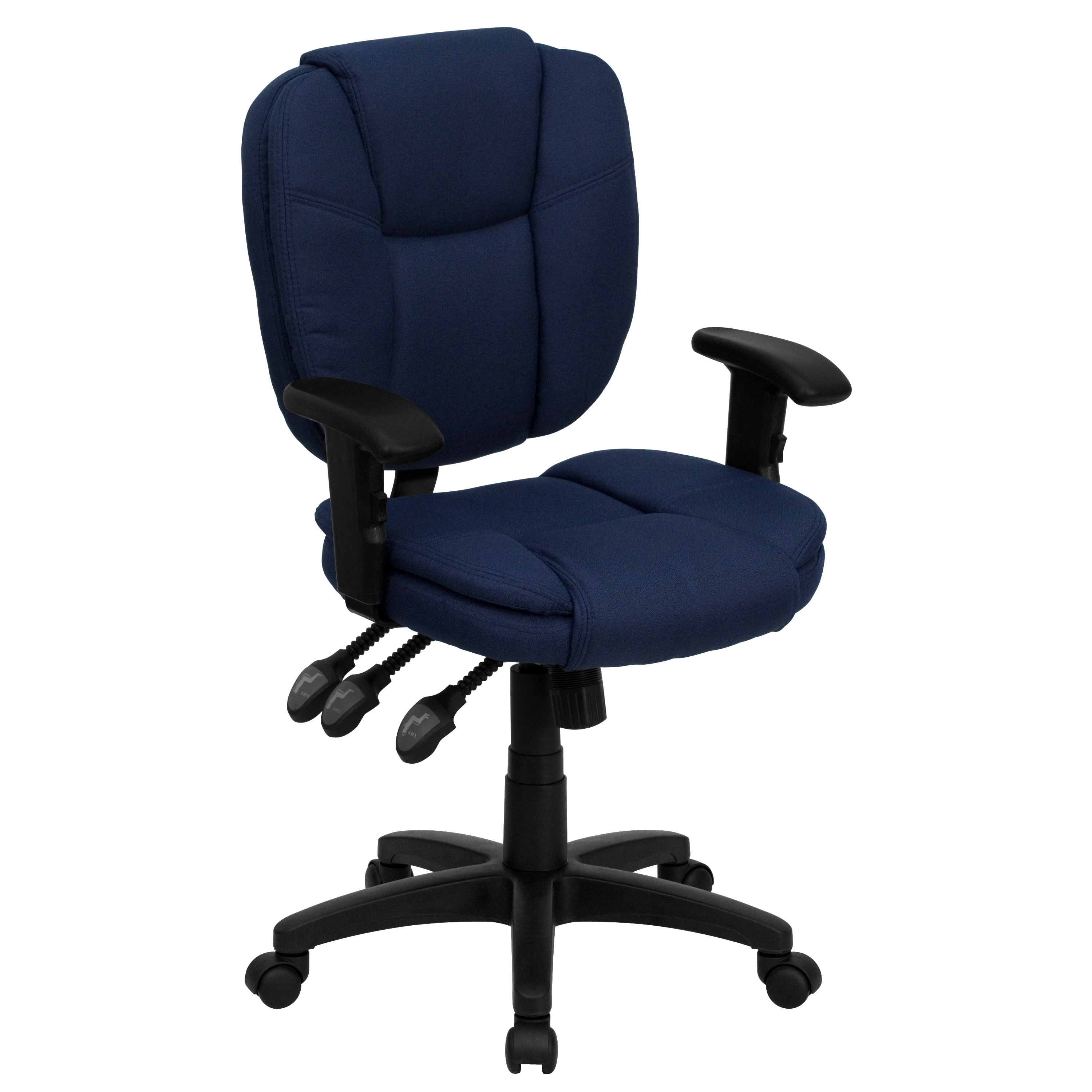 Flash Furniture 847254000635 Caroline Navy Blue Fabric Contemporary Adjustable Height Swivel Fabric Task Chair