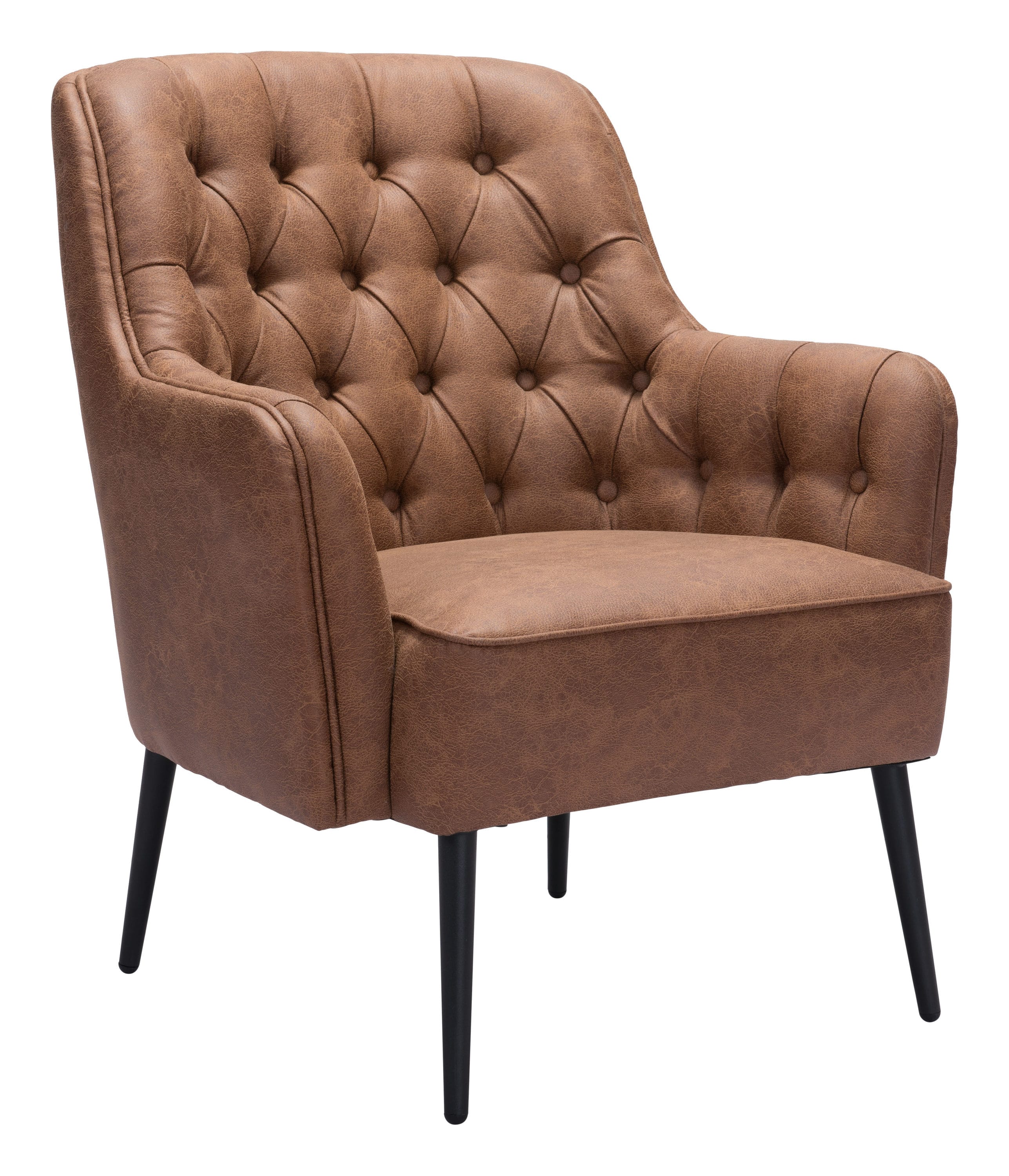 Zuo Modern Tasmania Modern Vintage Brown Accent Chair at Lowes.com