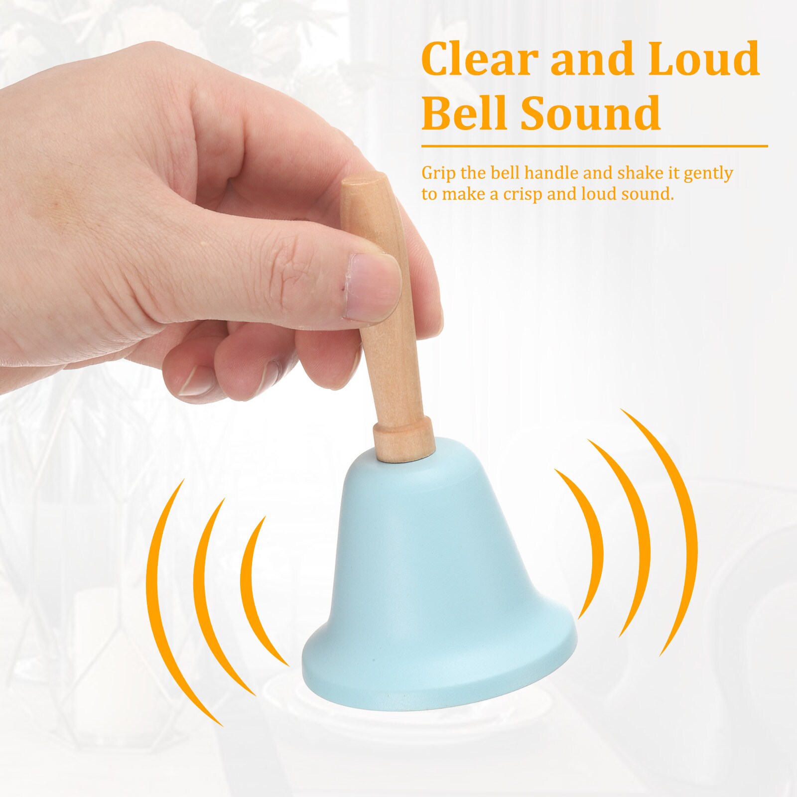 Unique Bargains Small Hand Bell 2.36 Inch Service Call Bell with Wood ...