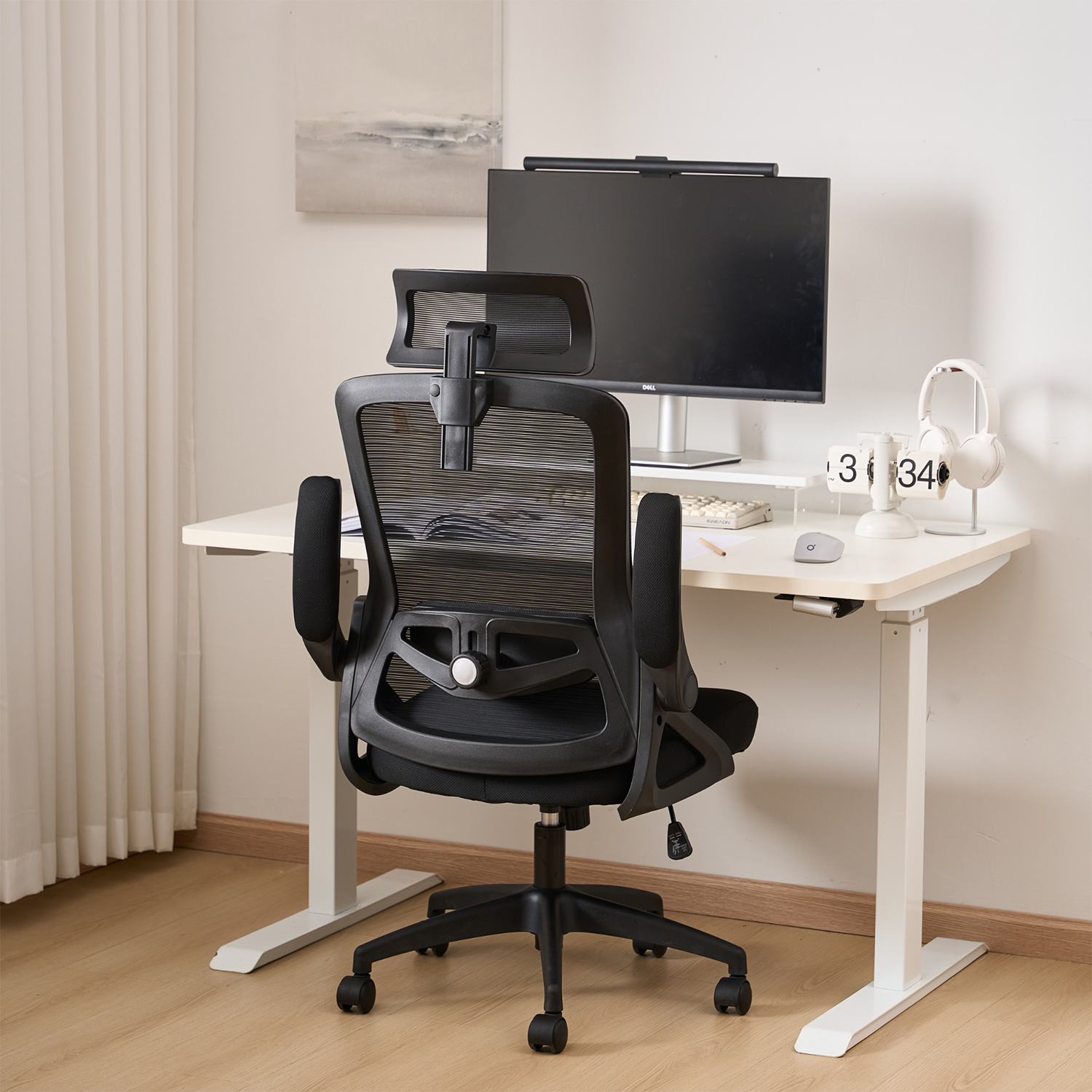 BRTHORY Office Chair Height-Adjustable Ergonomic Desk Chair with Lumbar Support, Breathable Mesh Computer Chair High Back Swivel