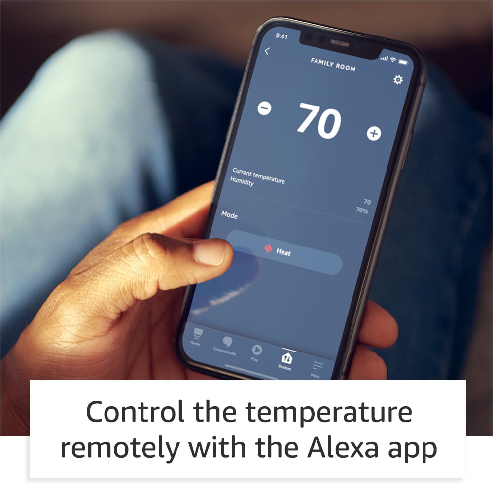 Amazon Smart Thermostat Energy Star Certified Diy Install Works With Alexa C Wire Required