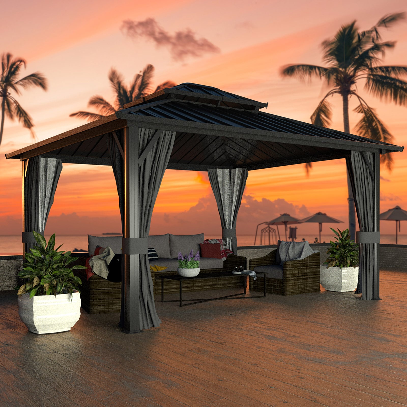 VEIKOUS PG0201-12-1 Wood-Resin-Gazebos - View #7